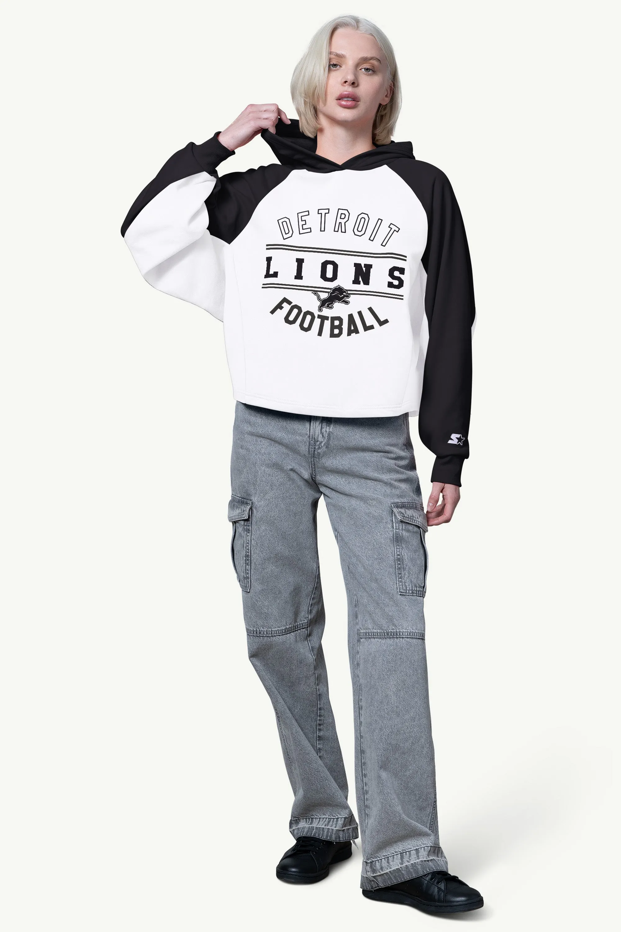WOMENS DETROIT LIONS CROPPED HOODIE sold by Starter product image thumbnail 2