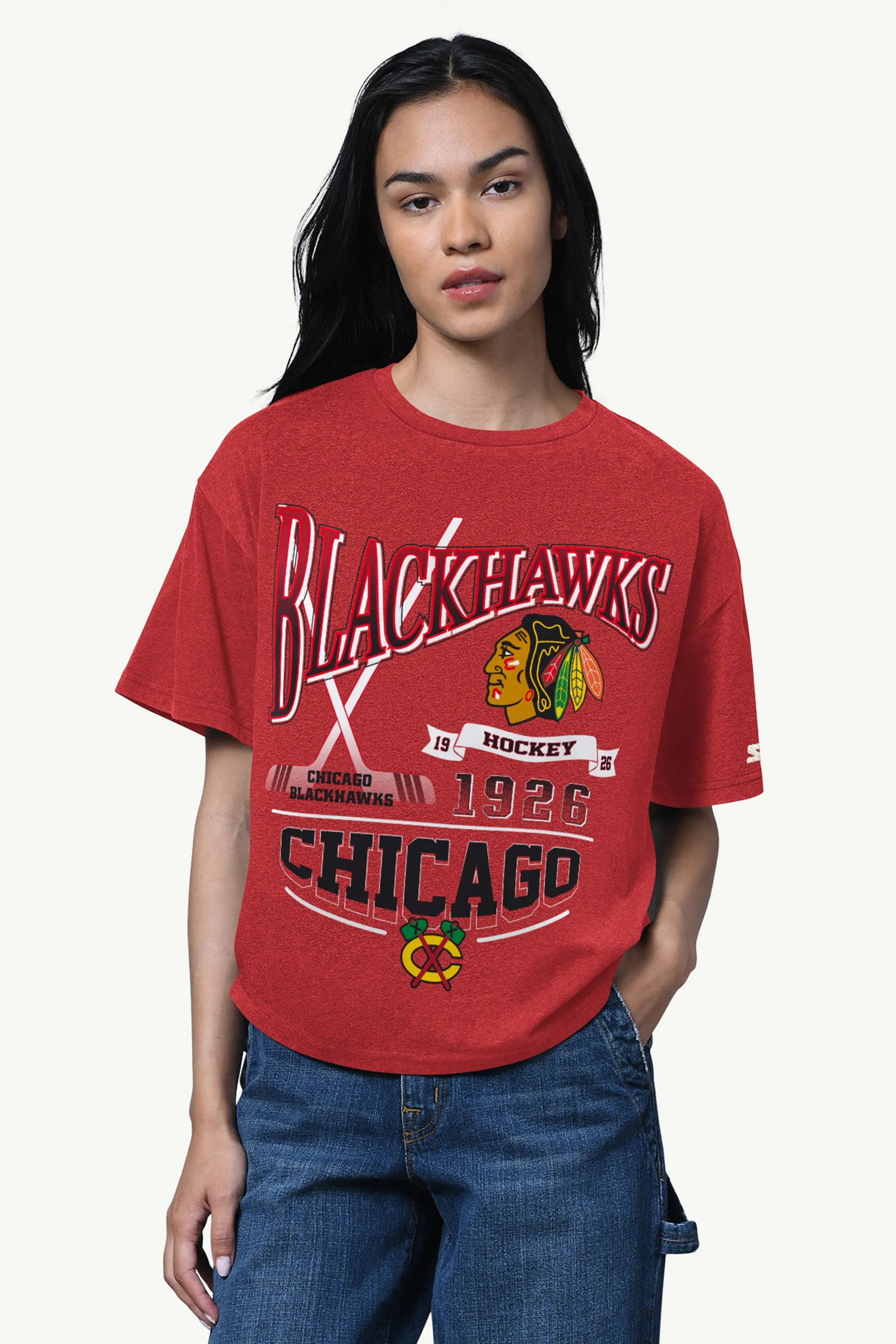 WOMENS CHICAGO BLACKHAWKS HALL OF FAME T SHIRT sold by Starter