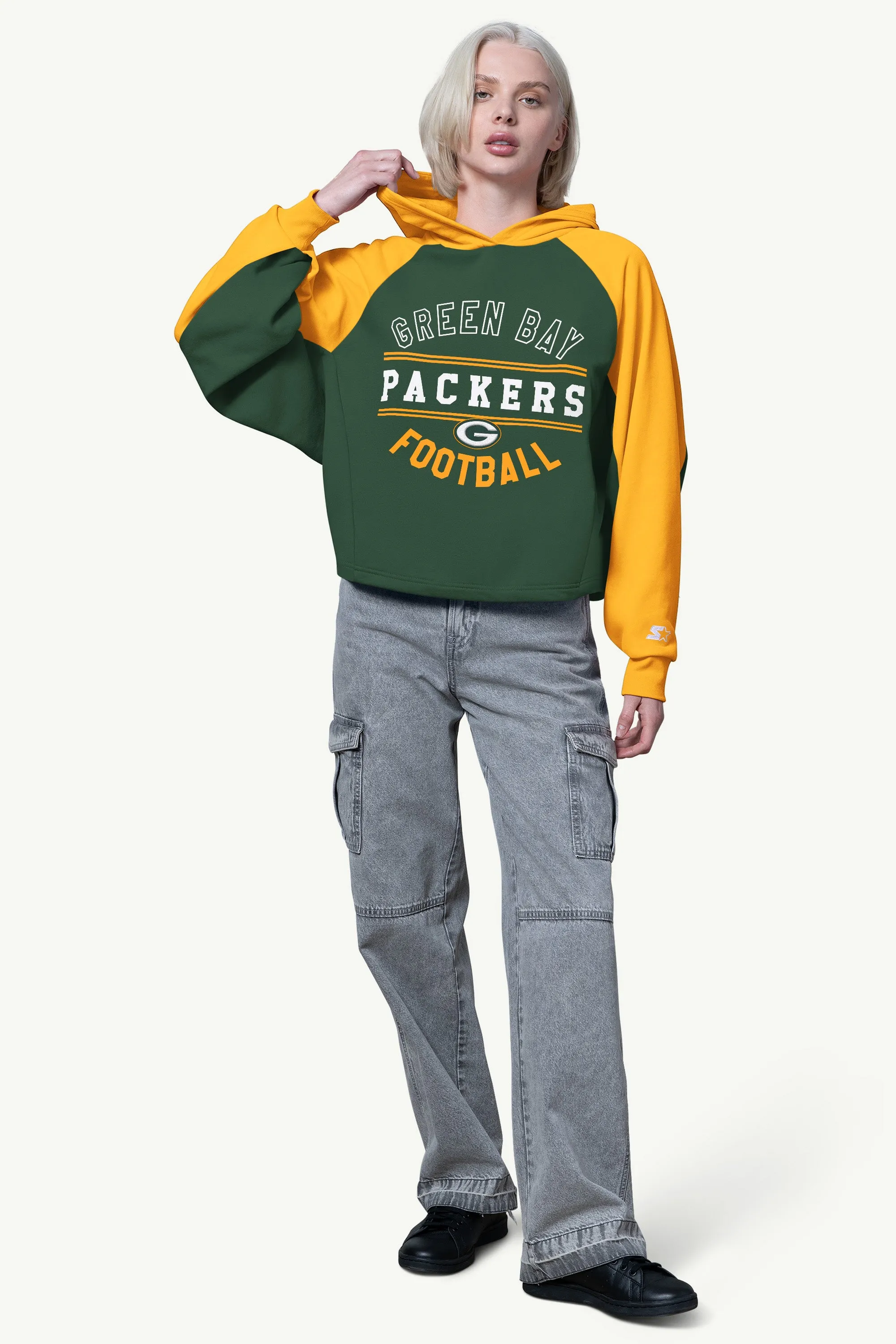WOMENS GREEN BAY PACKERS CROPPED HOODIE sold by Starter product image thumbnail 2