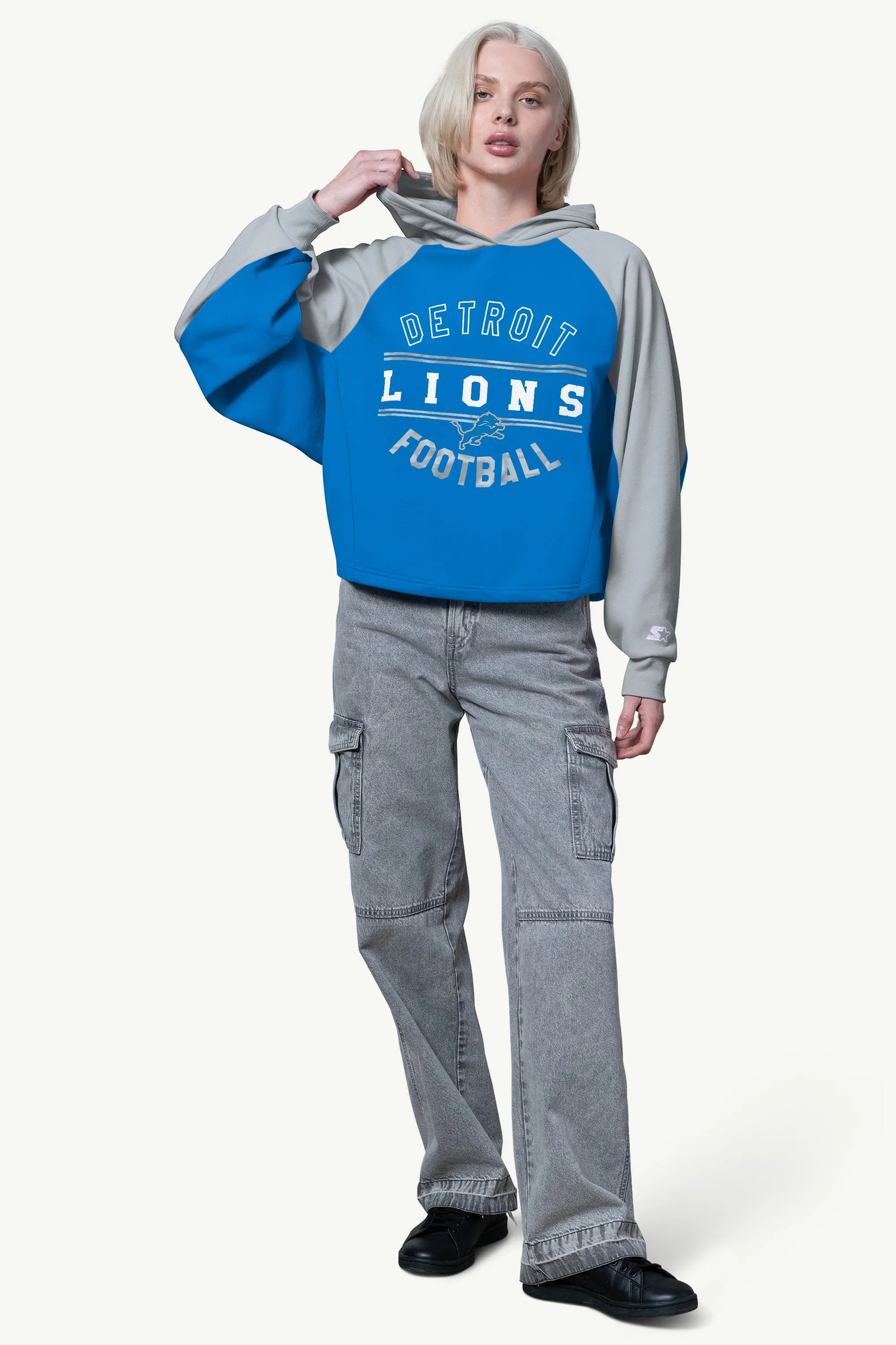 WOMENS DETROIT LIONS CROPPED HOODIE sold by Starter product image thumbnail 2