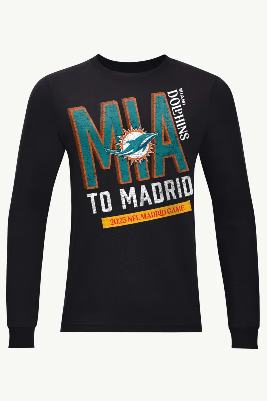 MENS MIAMI DOLPHINS TO MADRID WE GO LONG SLEEVE T SHIRT sold by Starter