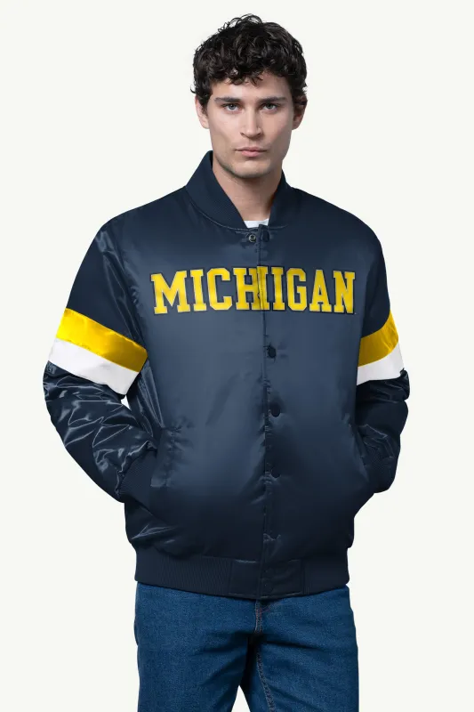 MENS MICHIGAN WOLVERINES SATIN VARSITY JACKET sold by Starter