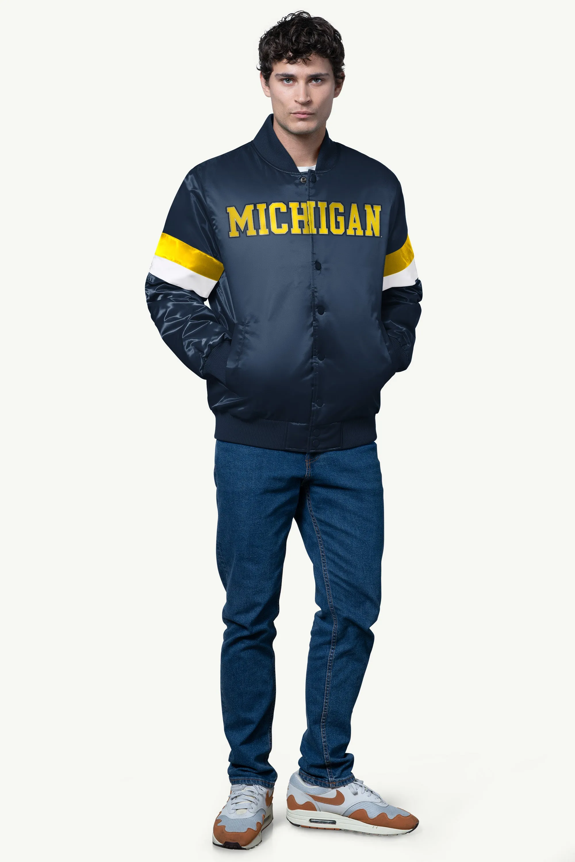 MENS MICHIGAN WOLVERINES SATIN VARSITY JACKET sold by Starter product image thumbnail 3