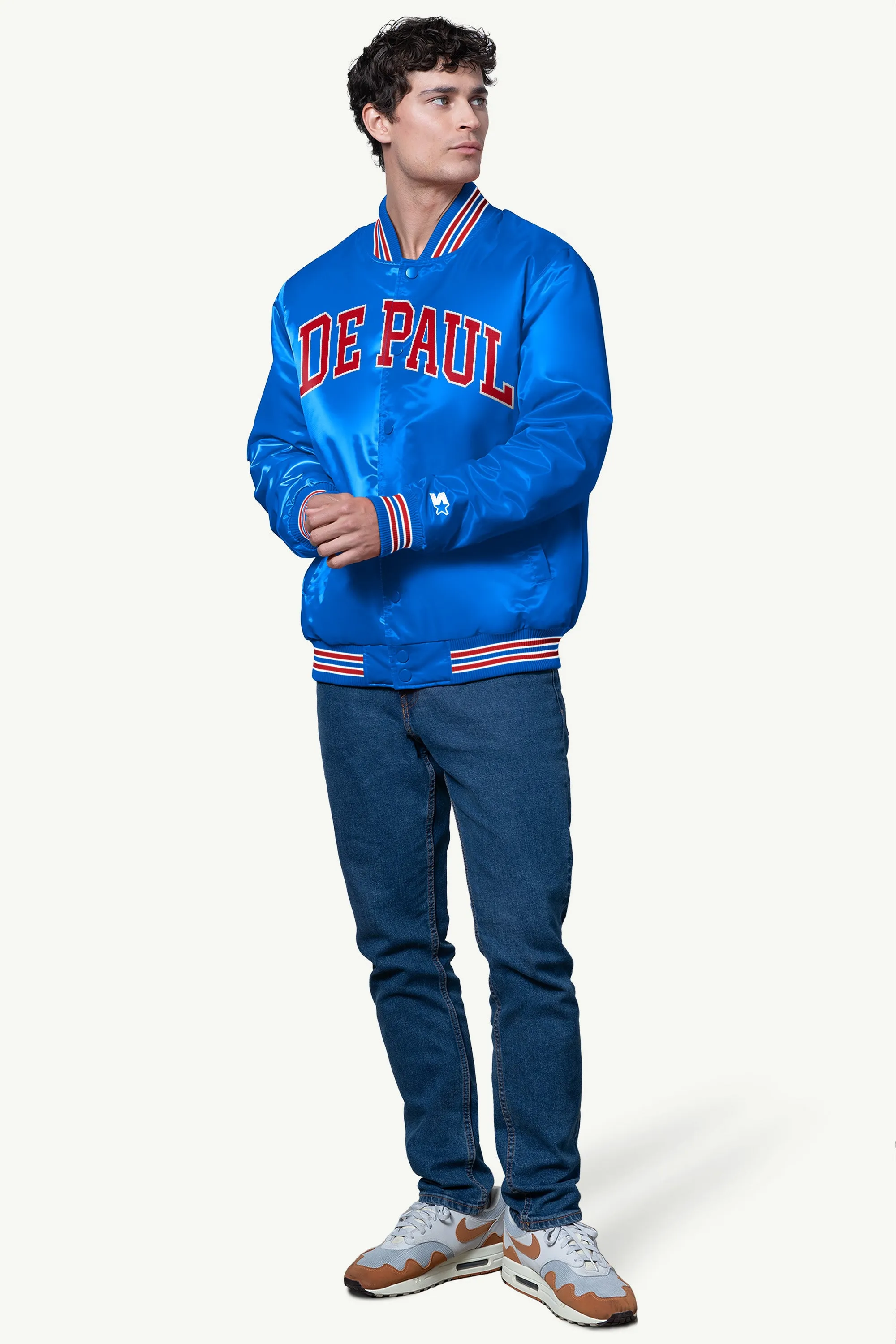 MENS DEPAUL BLUE DEMONS SATIN VARSITY JACKET sold by Starter product image thumbnail 3