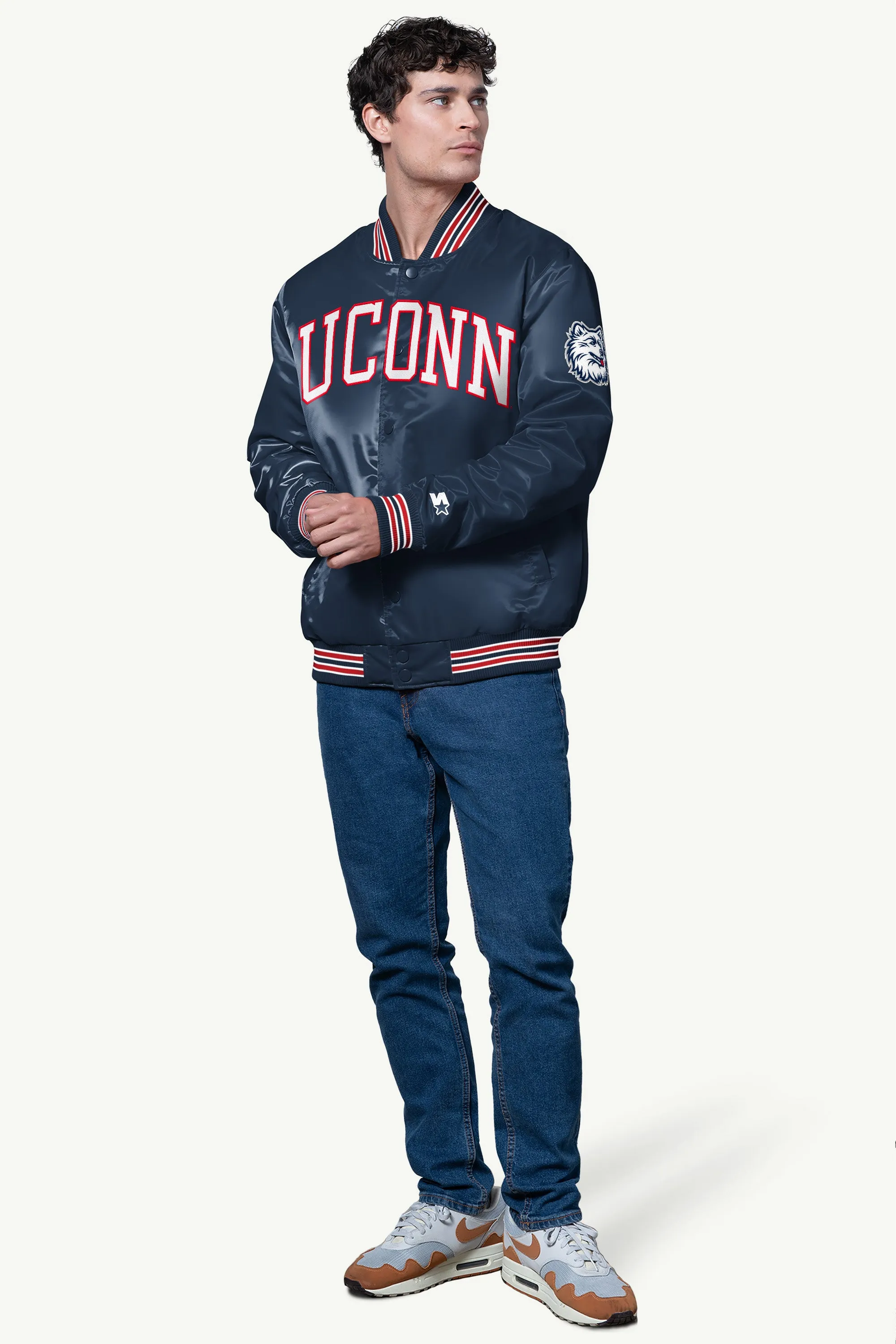 MENS UCONN HUSKIES SATIN VARSITY JACKET sold by Starter product image thumbnail 3