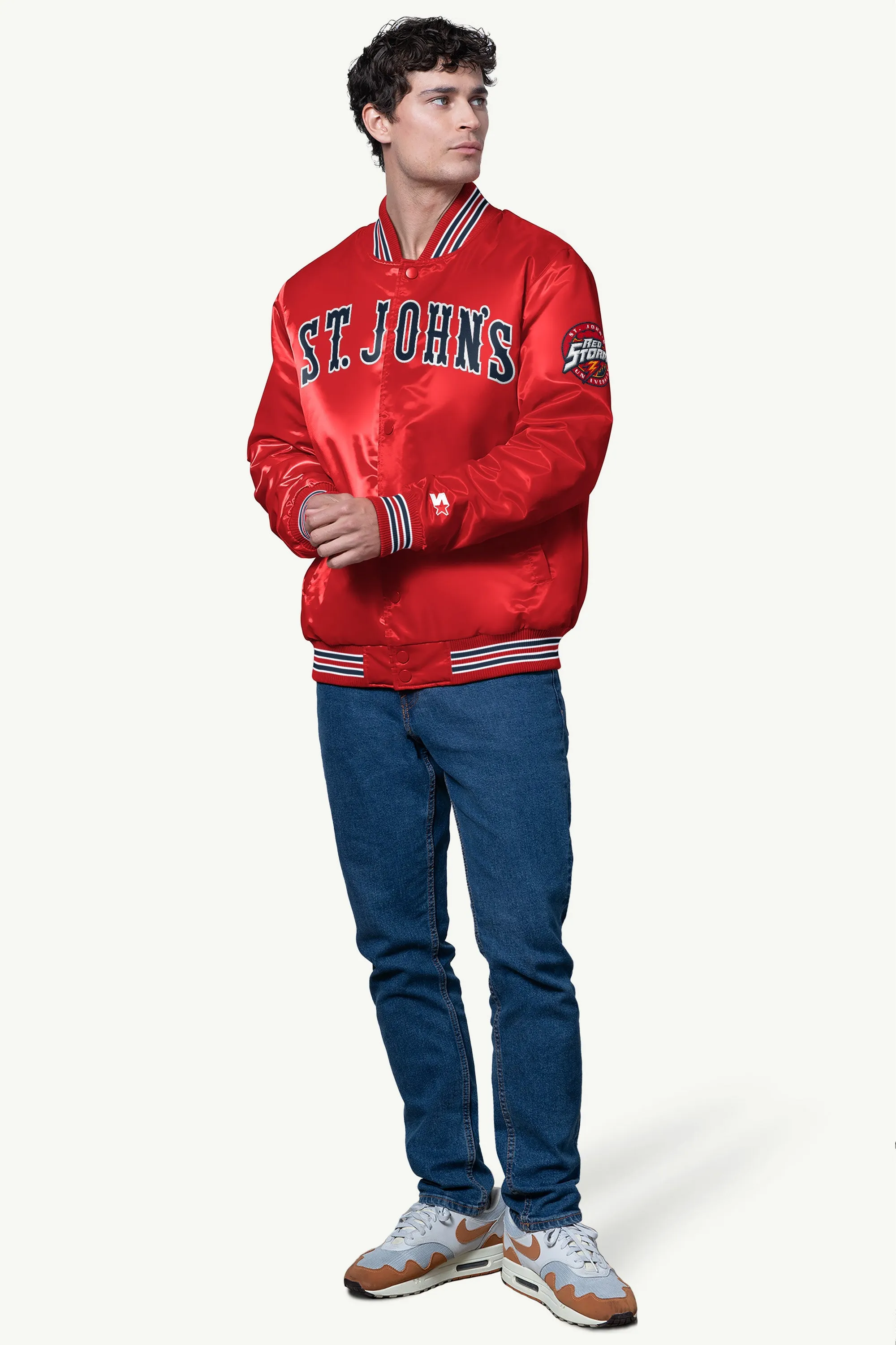MENS ST. JOHN'S RED STORM SATIN VARSITY JACKET sold by Starter product image thumbnail 3