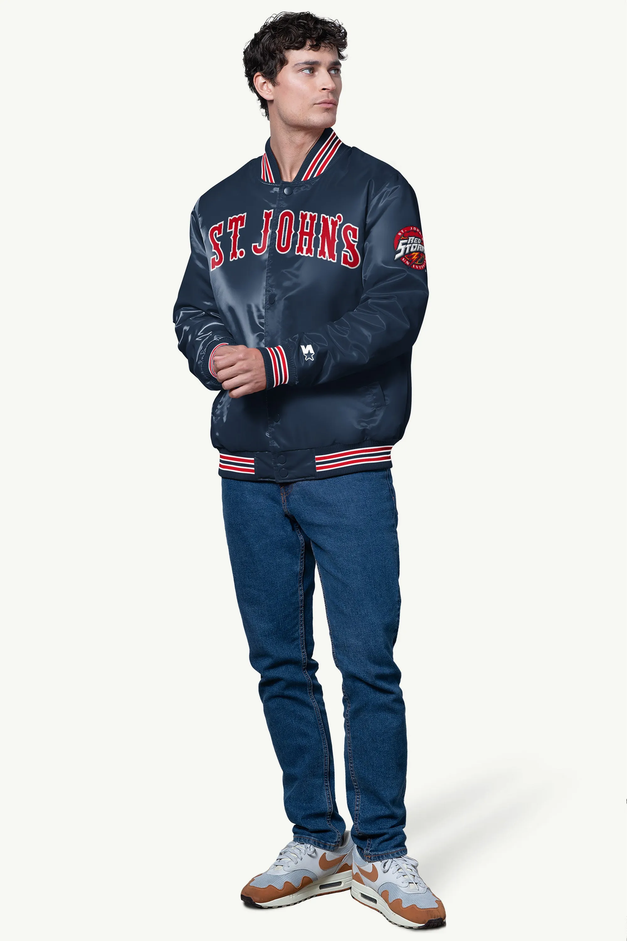 MENS ST. JOHN'S RED STORM SATIN VARSITY JACKET sold by Starter product image thumbnail 3