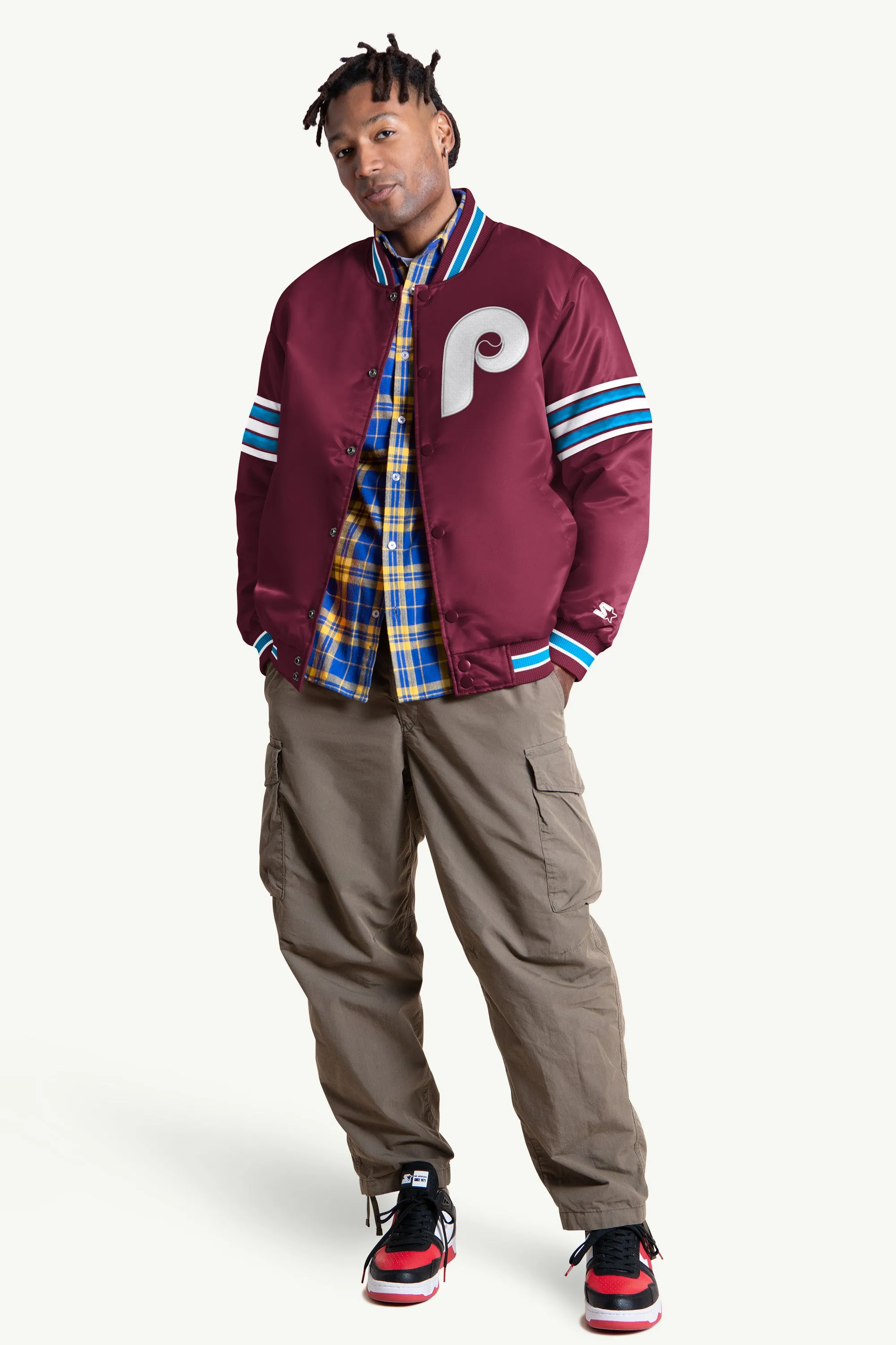 MENS PHILADELPHIA PHILLIES SATIN VARSITY JACKET sold by Starter product image thumbnail 3