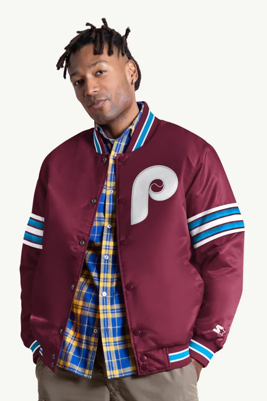 MENS PHILADELPHIA PHILLIES SATIN VARSITY JACKET sold by Starter