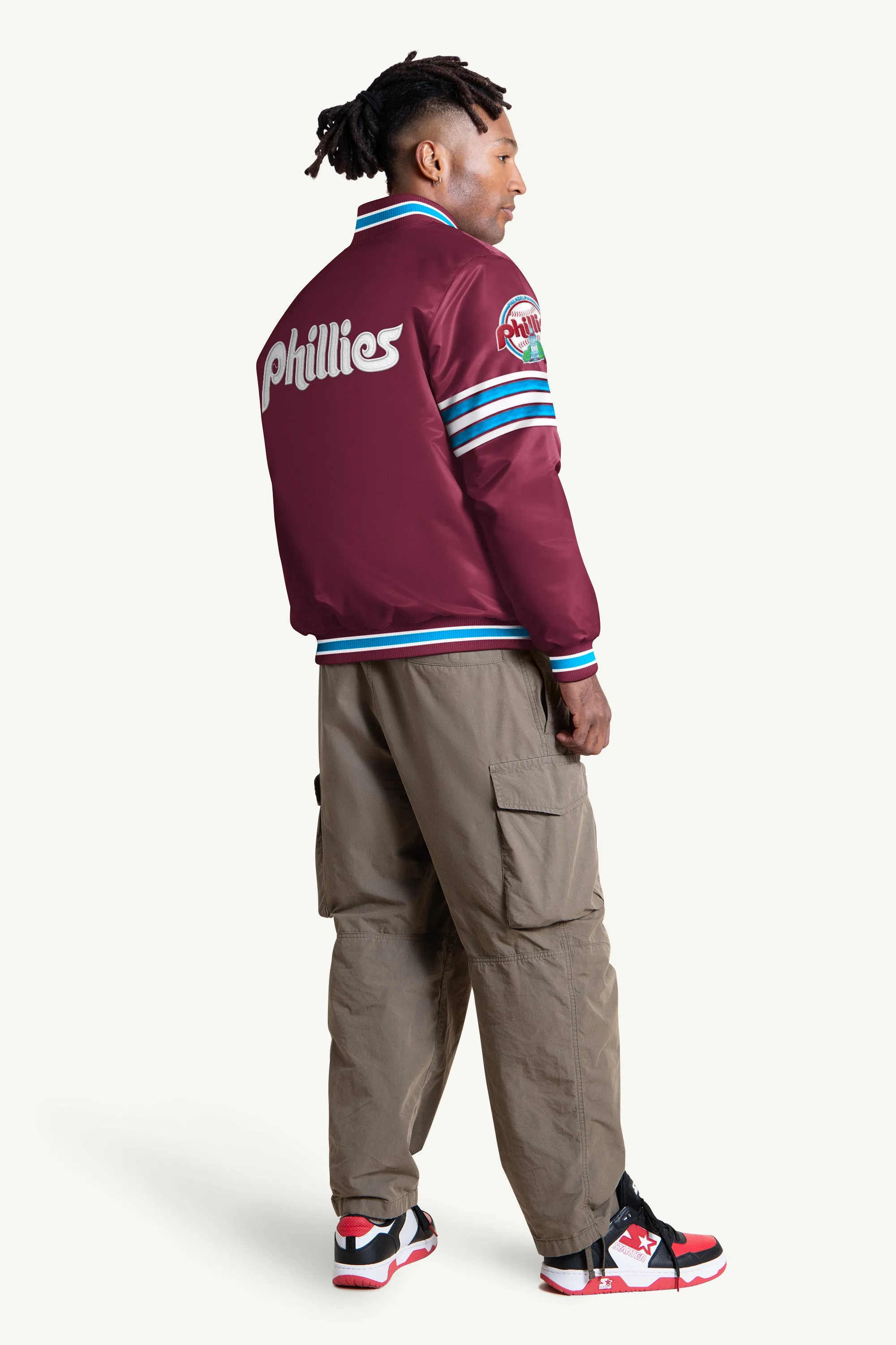 MENS PHILADELPHIA PHILLIES SATIN VARSITY JACKET sold by Starter product image thumbnail 2