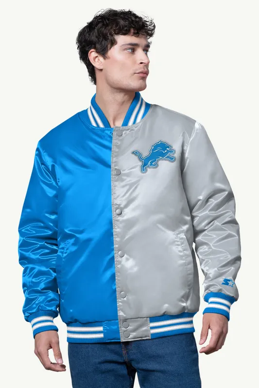 MENS DETROIT LIONS SATIN VARSITY JACKET sold by Starter