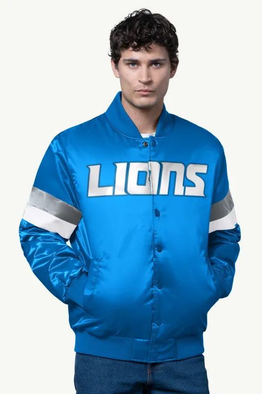 MENS DETROIT LIONS SATIN VARSITY JACKET sold by Starter