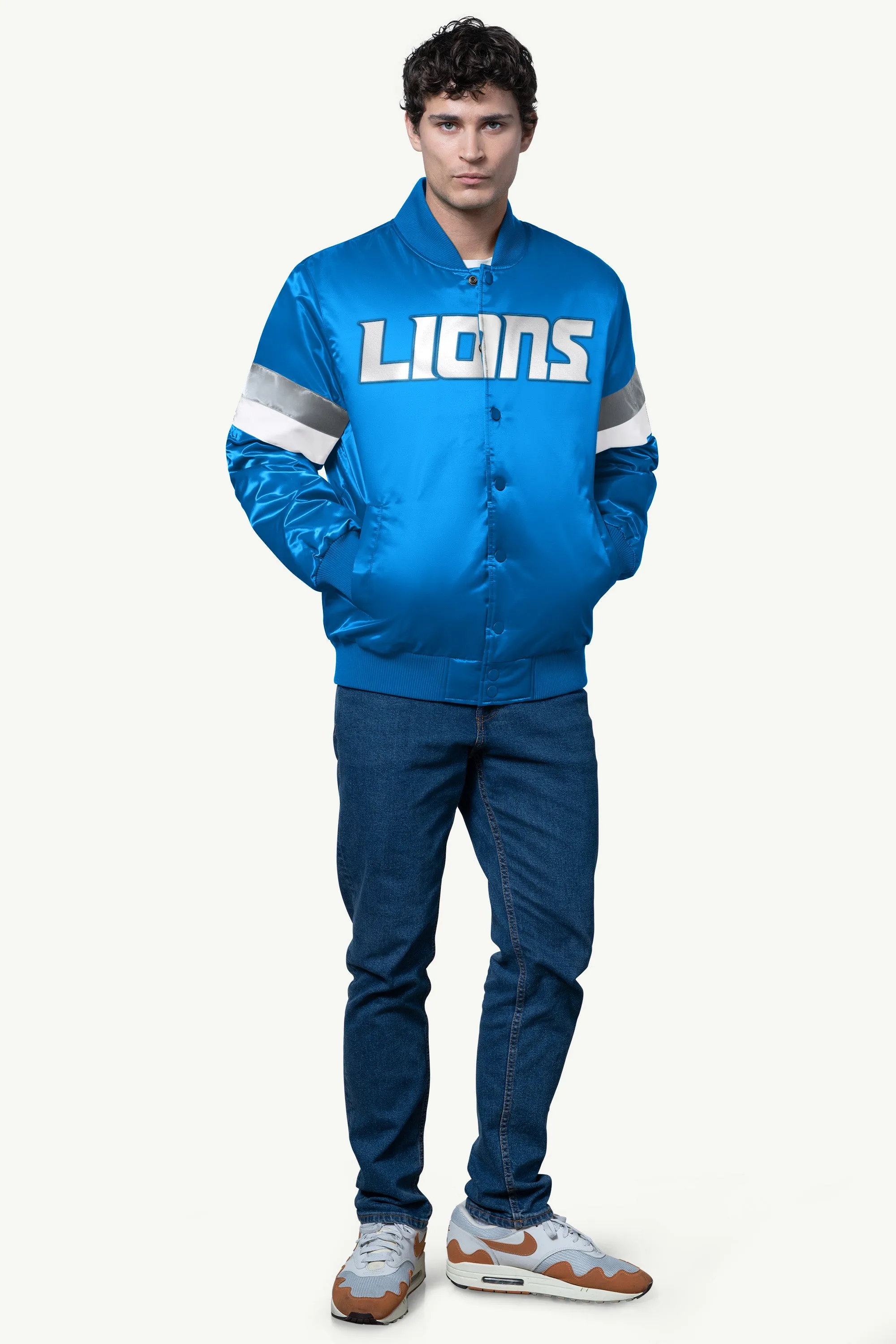 MENS DETROIT LIONS SATIN VARSITY JACKET sold by Starter product image thumbnail 3
