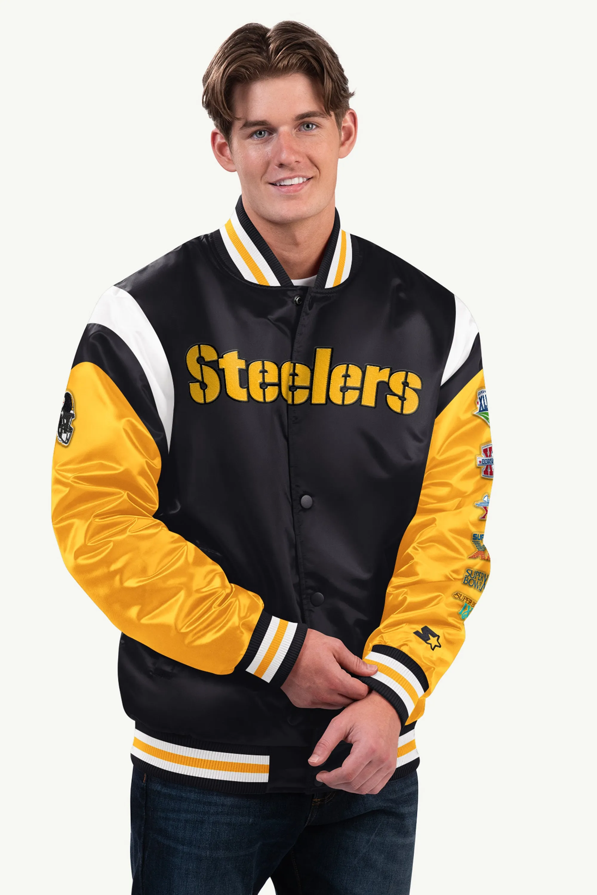 MENS PITTSBURGH STEELERS SATIN VARSITY JACKET sold by Starter