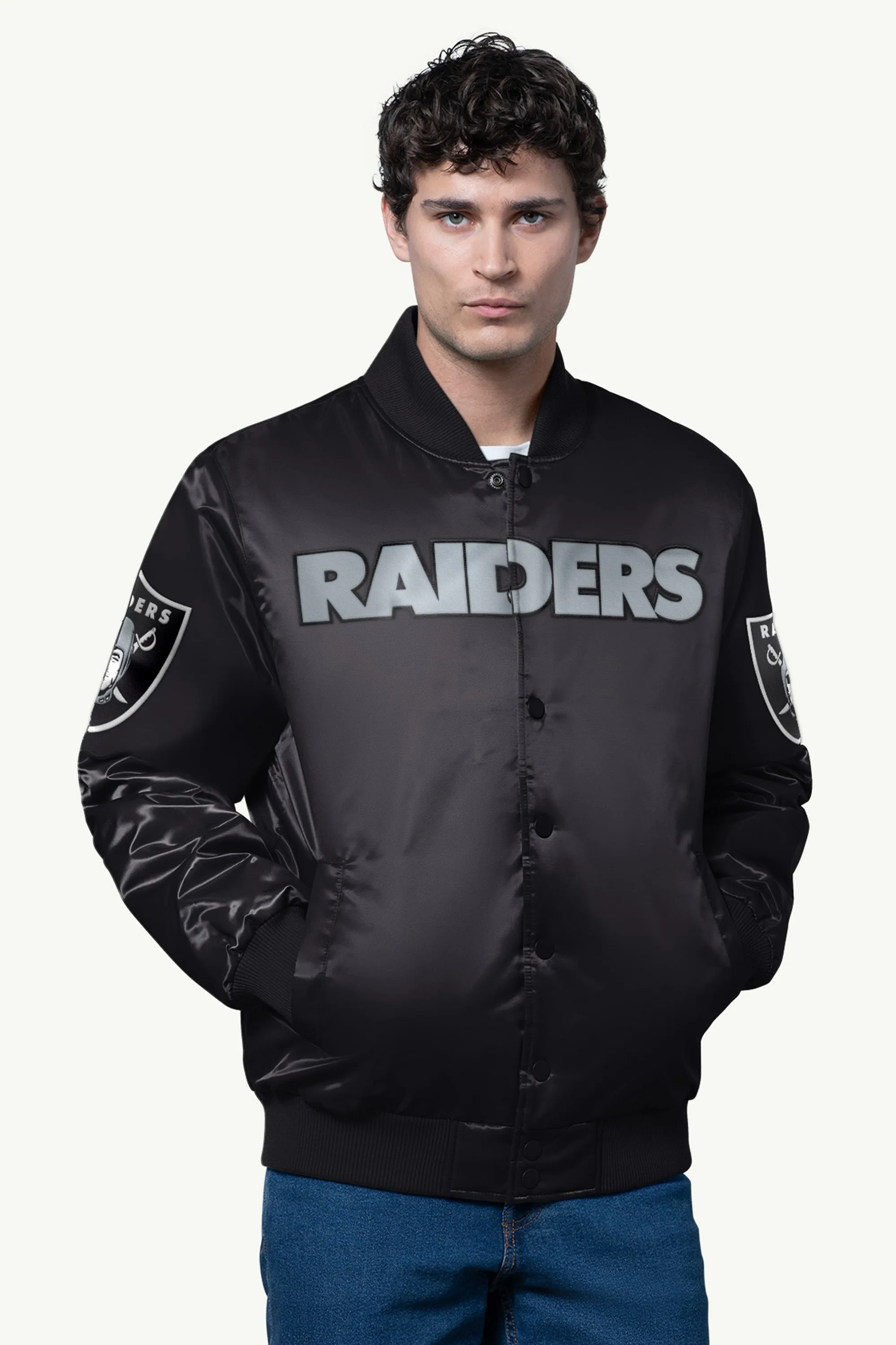 MENS LAS VEGAS RAIDERS SATIN VARSITY JACKET sold by Starter