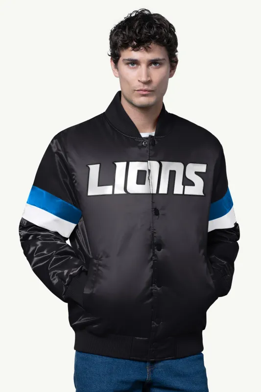 MENS DETROIT LIONS SATIN VARSITY JACKET sold by Starter
