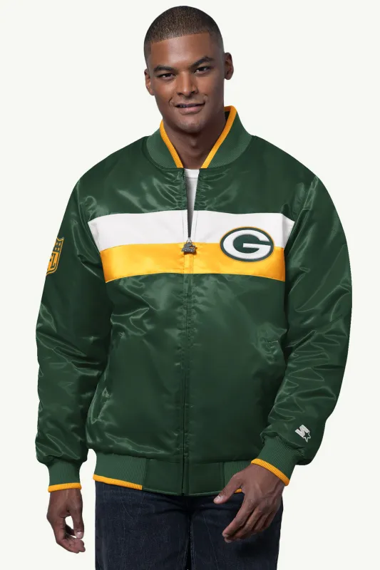 MENS GREEN BAY PACKERS AMBASSADOR SATIN VARSITY JACKET sold by Starter