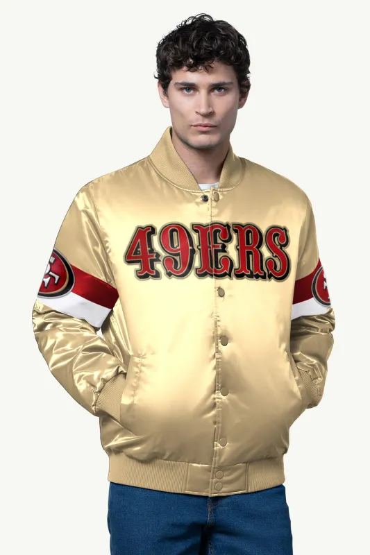 MENS SAN FRANCISCO 49ERS SATIN VARSITY JACKET made by Starter