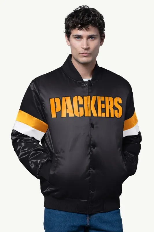 MENS GREEN BAY PACKERS SATIN VARSITY JACKET sold by Starter