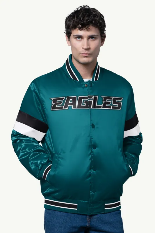 MENS PHILADELPIA EAGLES SATIN VARSITY JACKET made by Starter