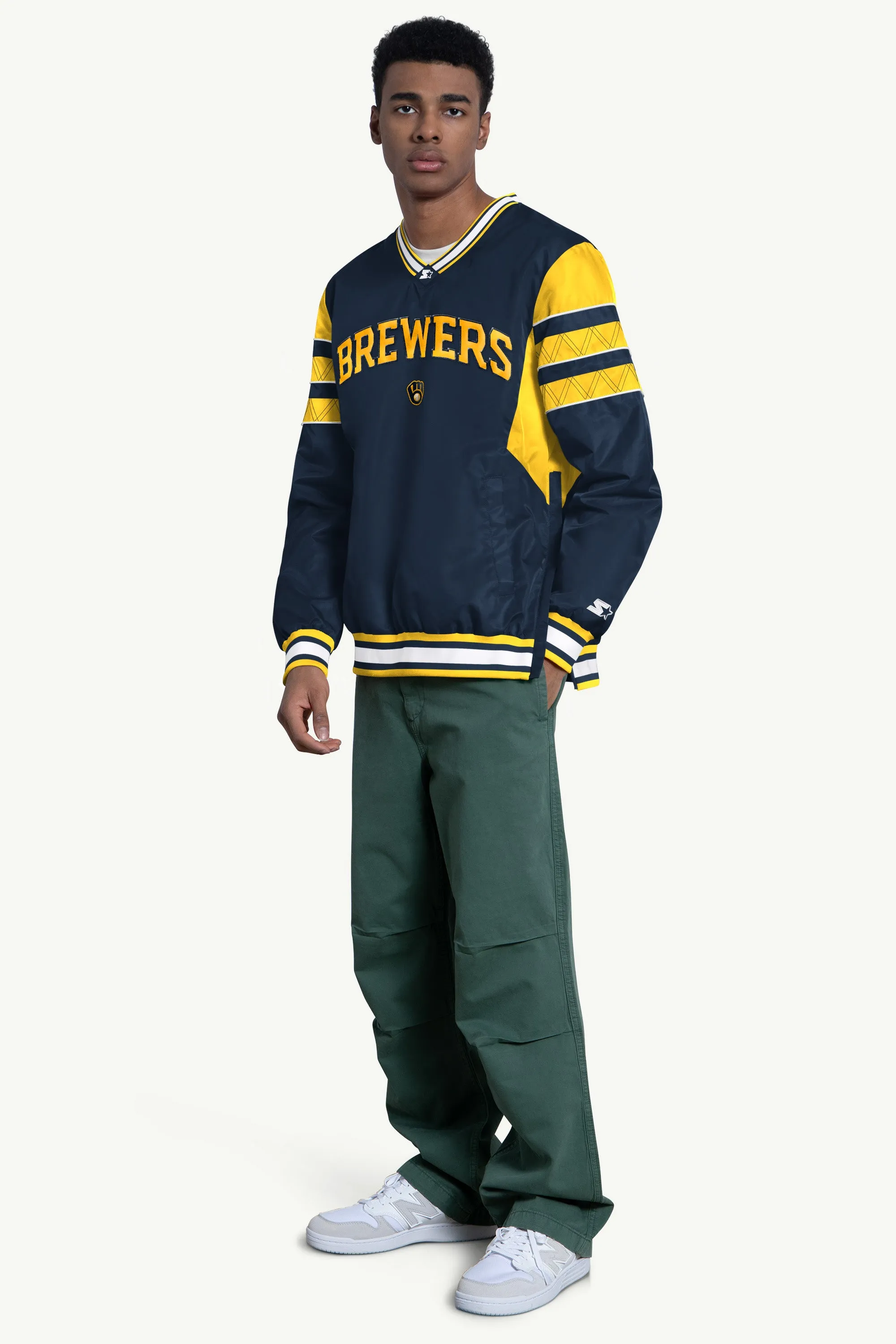 MENS MILWAUKEE BREWERS ENFORCER V-NECK PULLOVER JACKET sold by Starter product image thumbnail 3