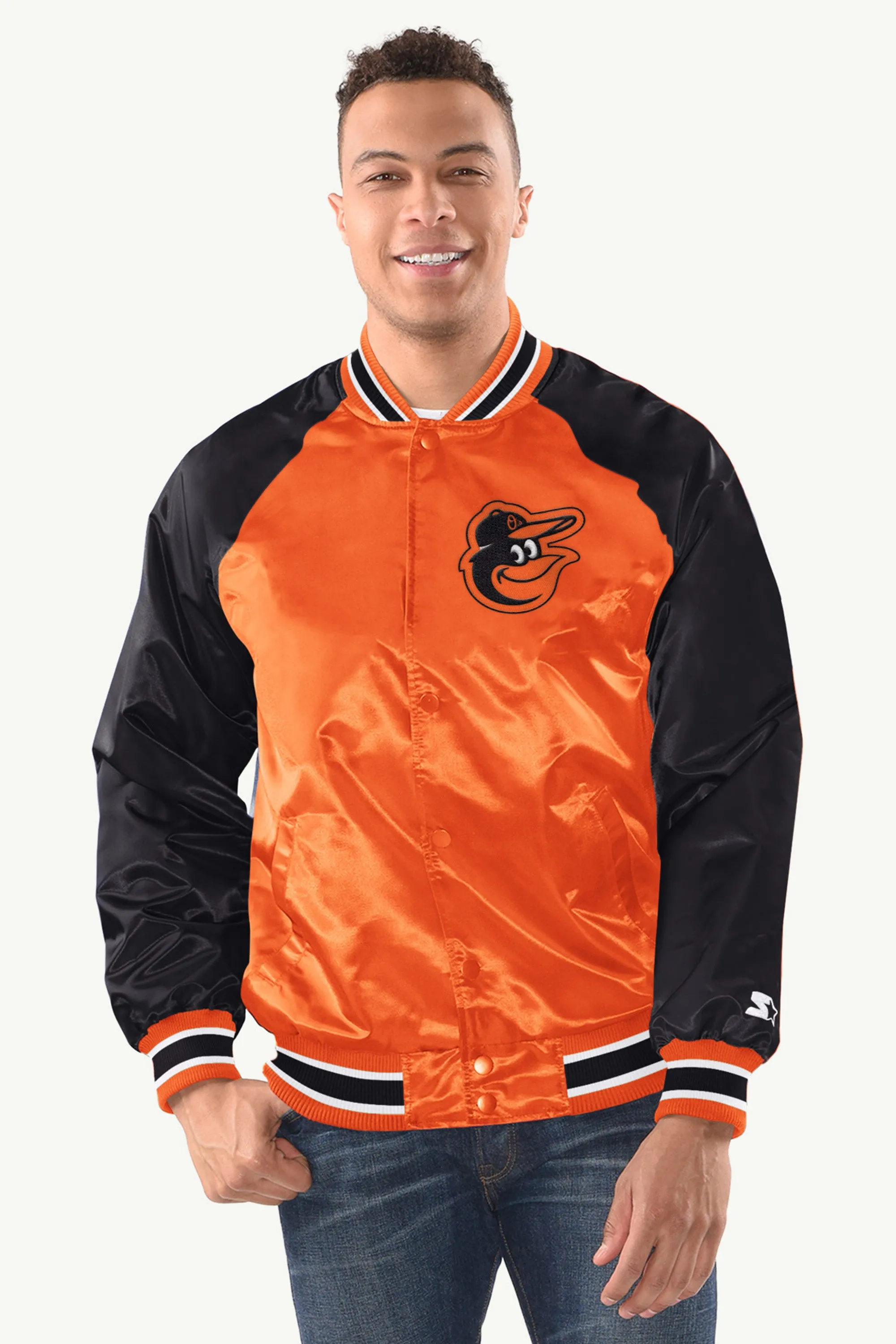MENS BALTIMORE ORIOLES INDUCTEE SATIN VARSITY JACKET sold by Starter