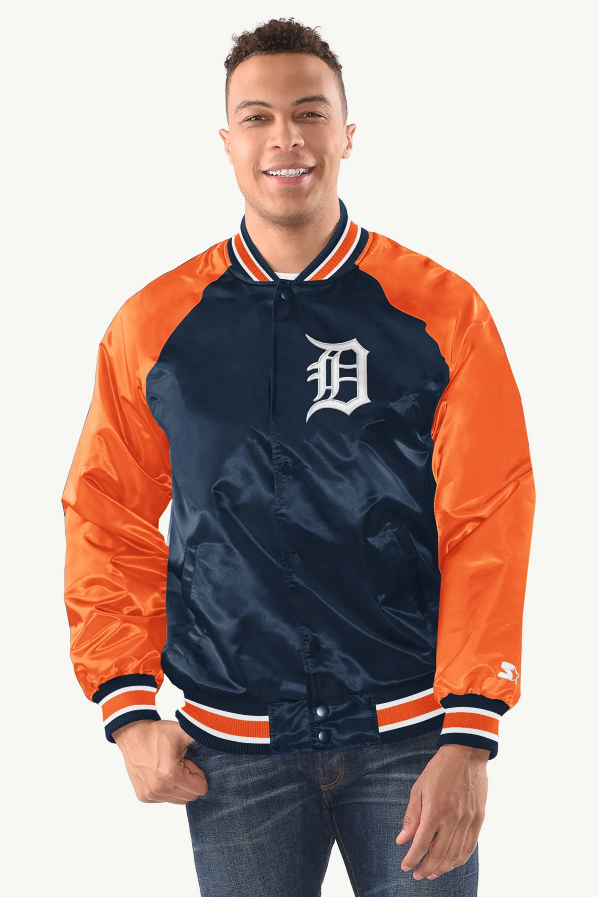 MENS DETROIT TIGERS INDUCTEE SATIN VARSITY JACKET sold by Starter