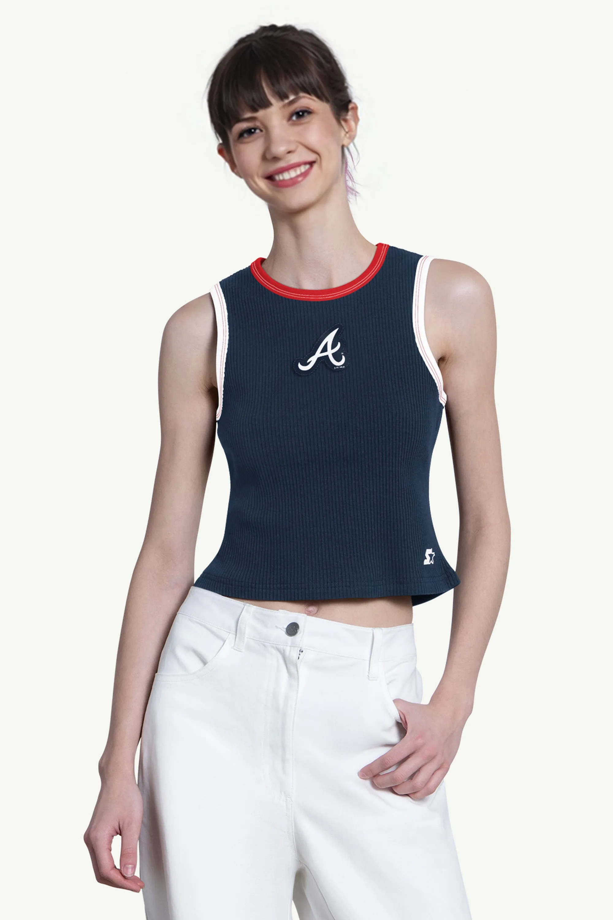 WOMENS ATLANTA BRAVES PLAY THE BALL CROP TANK sold by Starter