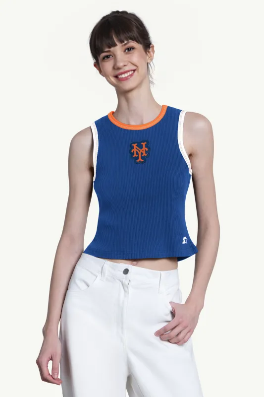 WOMENS NEW YORK METS PLAY THE BALL CROP TANK made by Starter