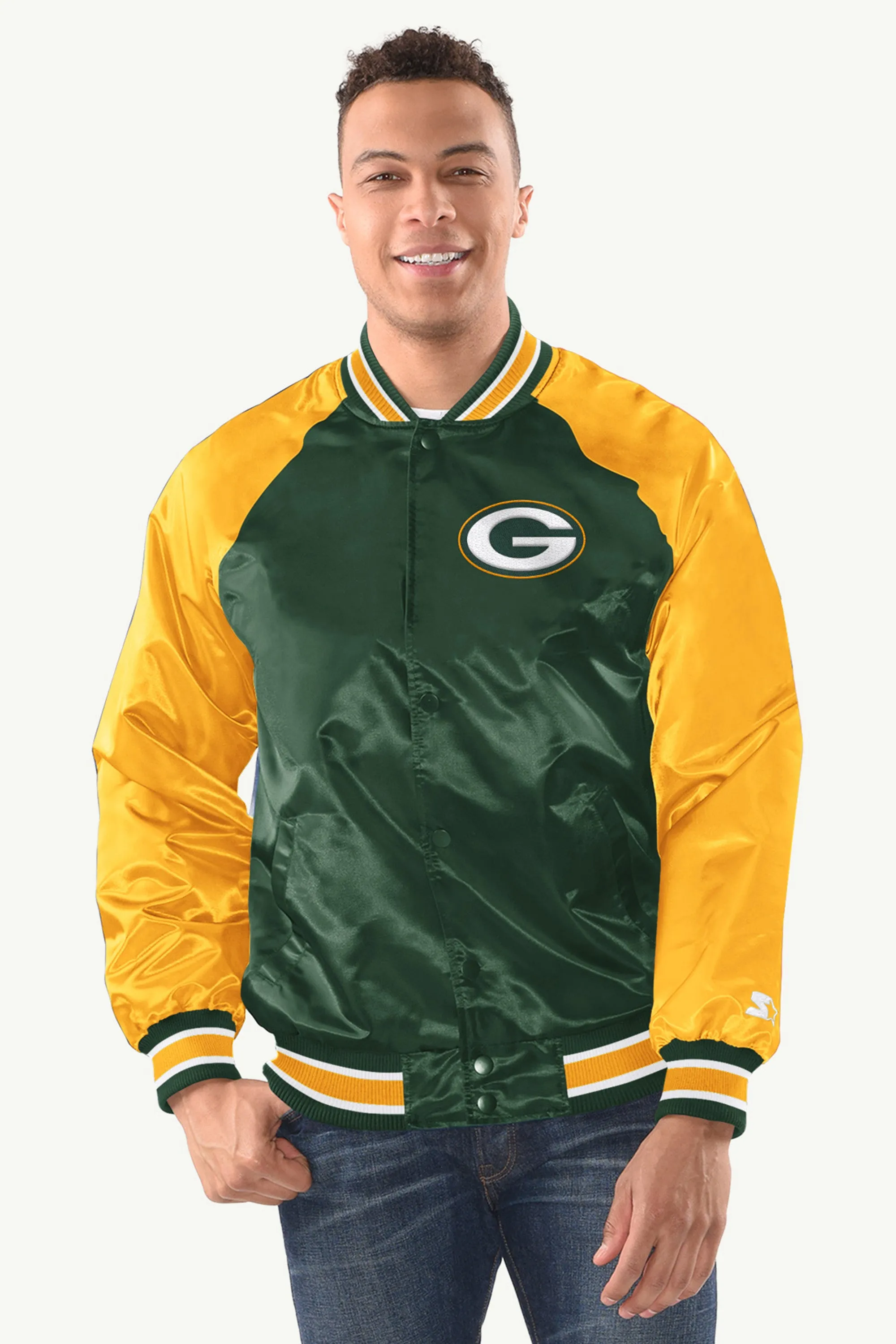 MENS GREEN BAY PACKERS INDUCTEE SATIN VARSITY JACKET sold by Starter