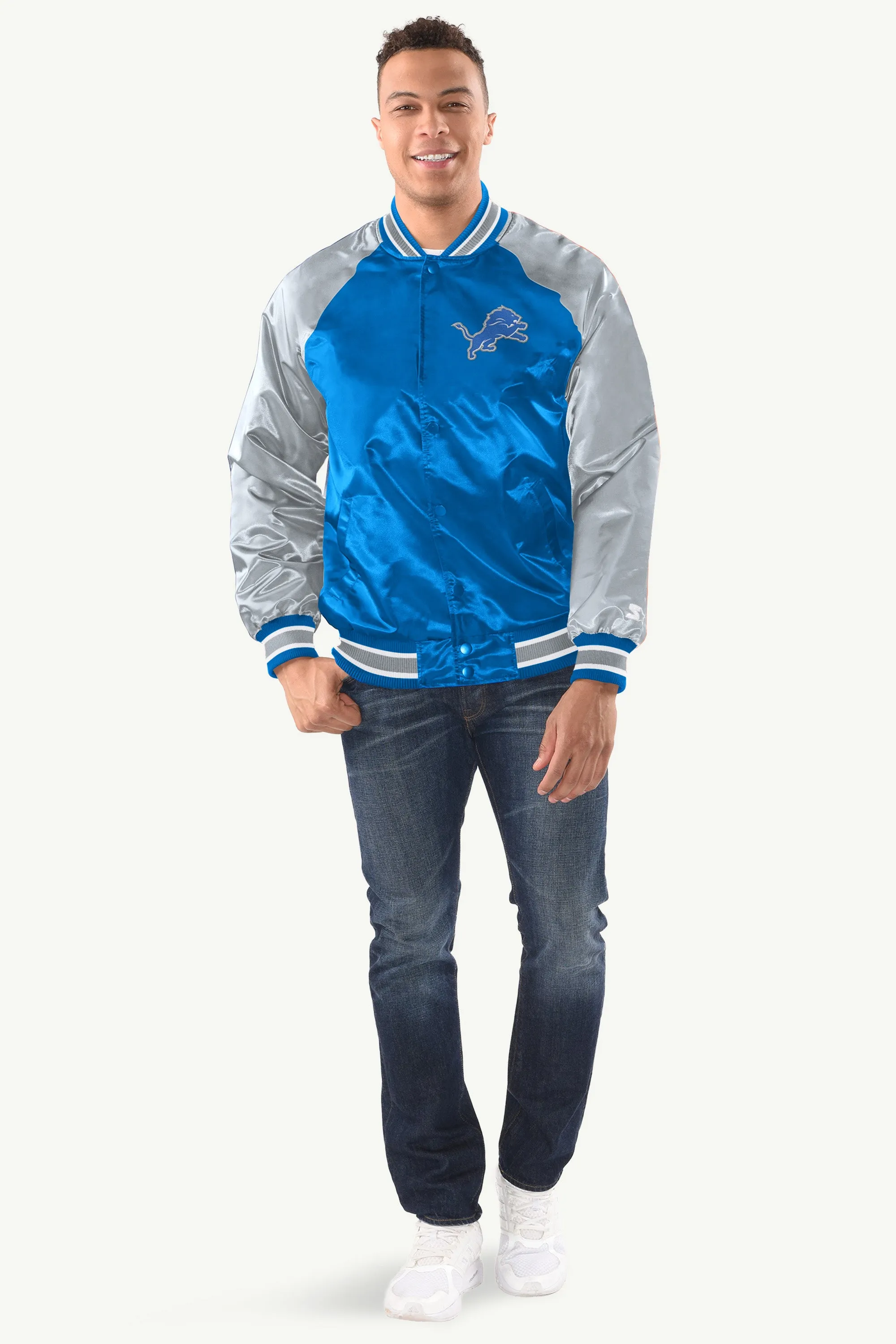 MENS DETROIT LIONS INDUCTEE SATIN VARSITY JACKET sold by Starter product image thumbnail 3