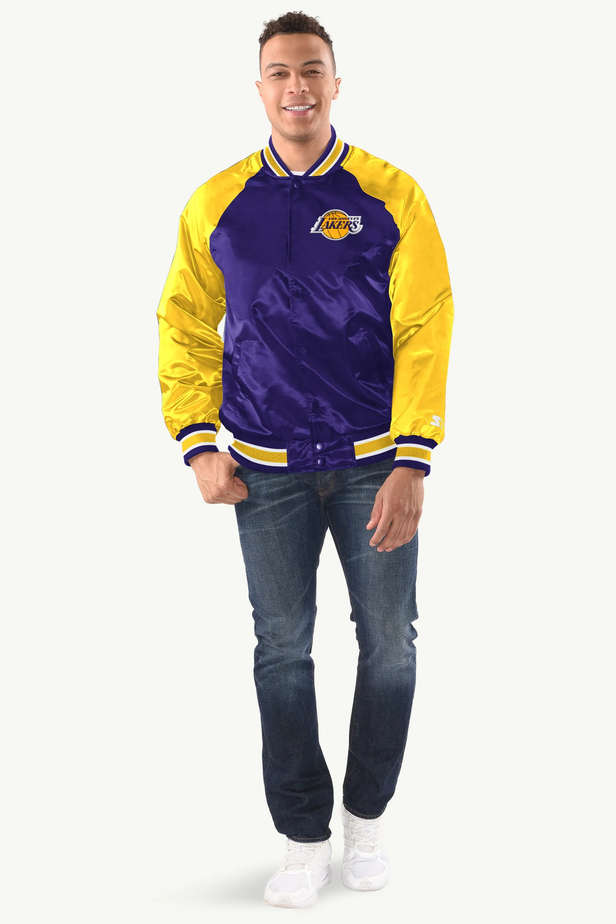 MENS LOS ANGELES LAKERS INDUCTEE SATIN VARSITY JACKET sold by Starter product image thumbnail 3