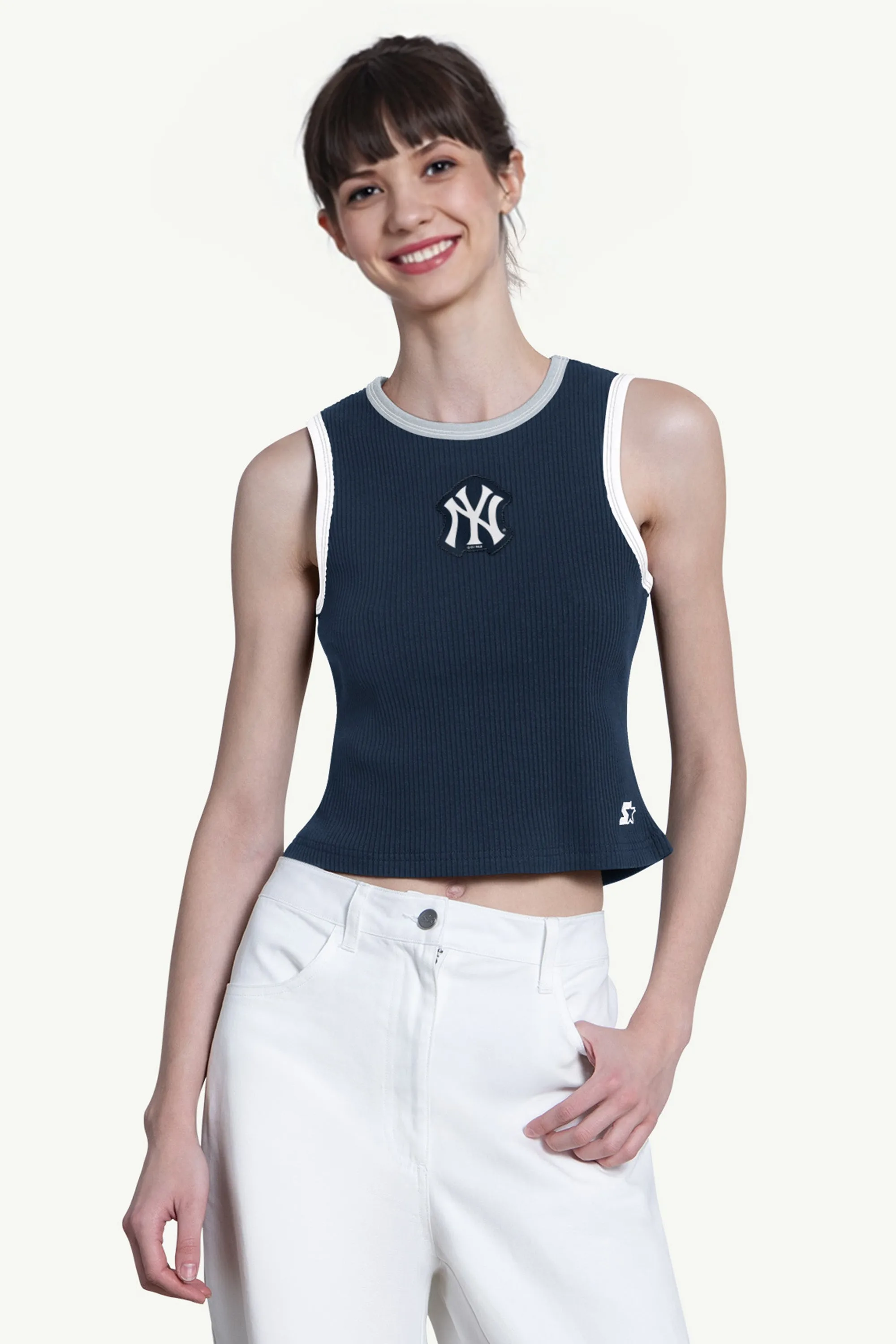 WOMENS NEW YORK YANKEES PLAY THE BALL CROP TANK sold by Starter