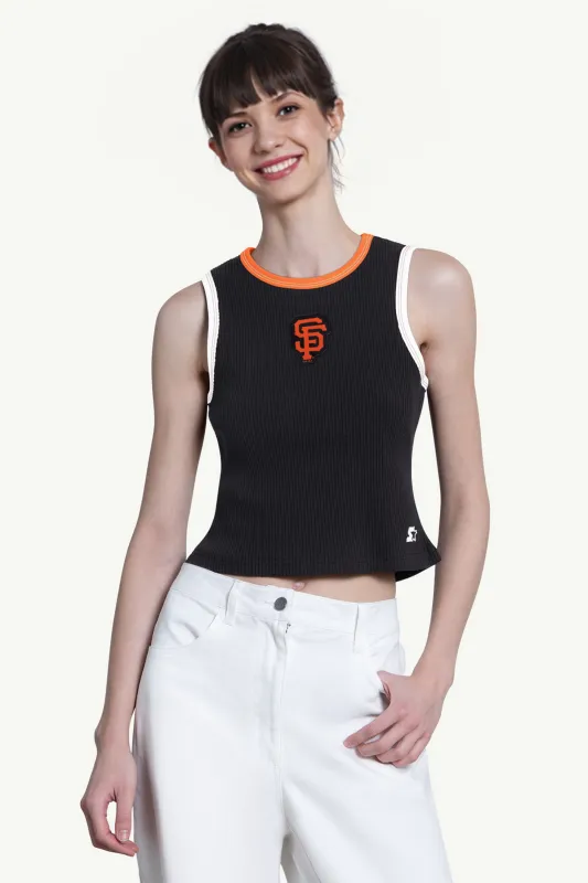 WOMENS SAN FRANCISCO GIANTS PLAY THE BALL CROP TANK made by Starter