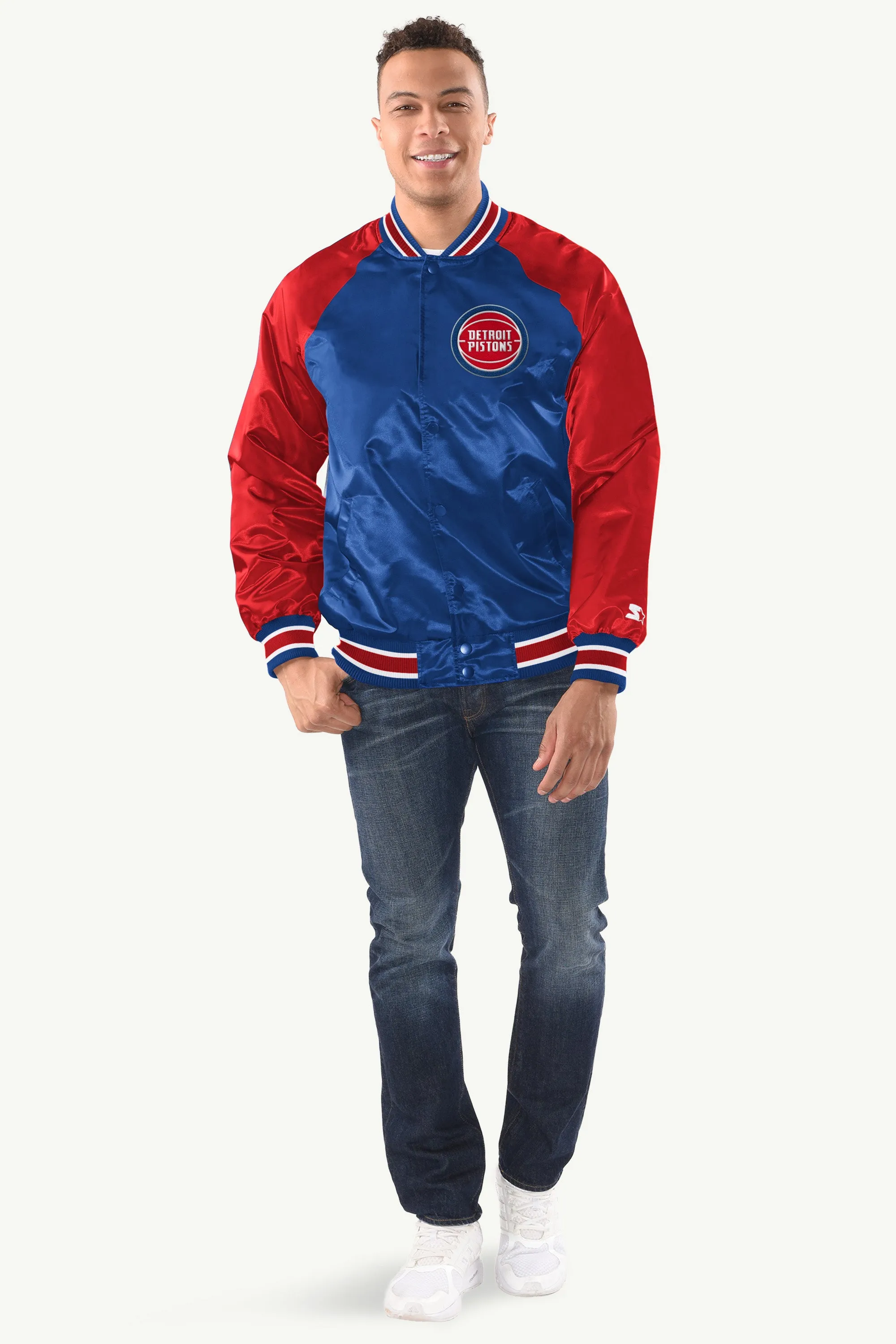 MENS DETROIT PISTONS INDUCTEE SATIN VARSITY JACKET sold by Starter product image thumbnail 3