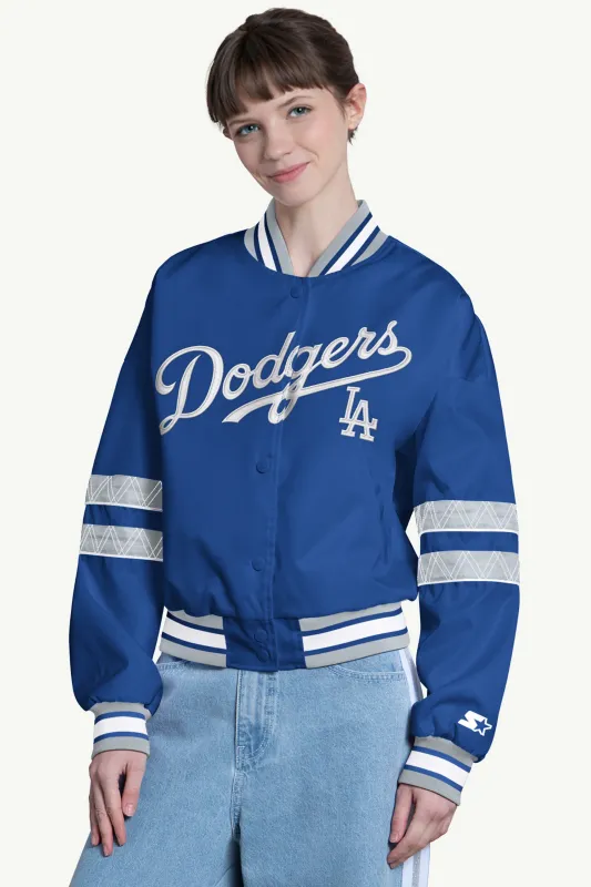 WOMENS LOS ANGELES DODGERS INTERCEPTION VARSITY JACKET made by Starter