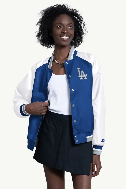 WOMENS LOS ANGELES DODGERS BLITZ VARSITY JACKET made by Starter