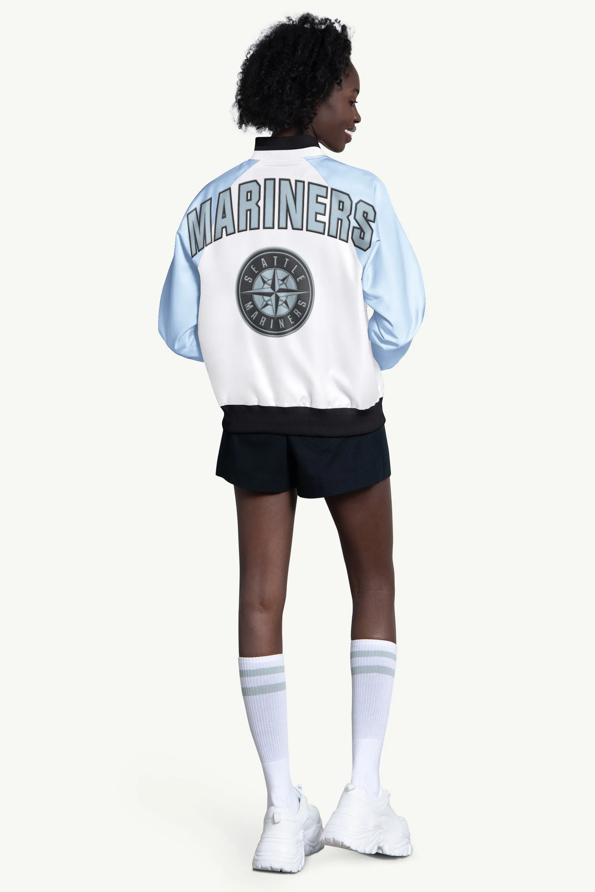 WOMENS SEATTLE MARINERS BLITZ VARSITY JACKET sold by Starter product image thumbnail 2