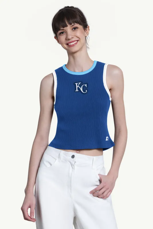 WOMENS KANSAS CITY ROYALS PLAY THE BALL CROP TANK made by Starter