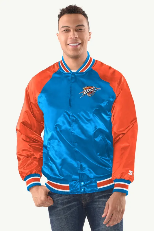 MENS OKLAHOMA CITY THUNDER INDUCTEE SATIN VARSITY JACKET sold by Starter
