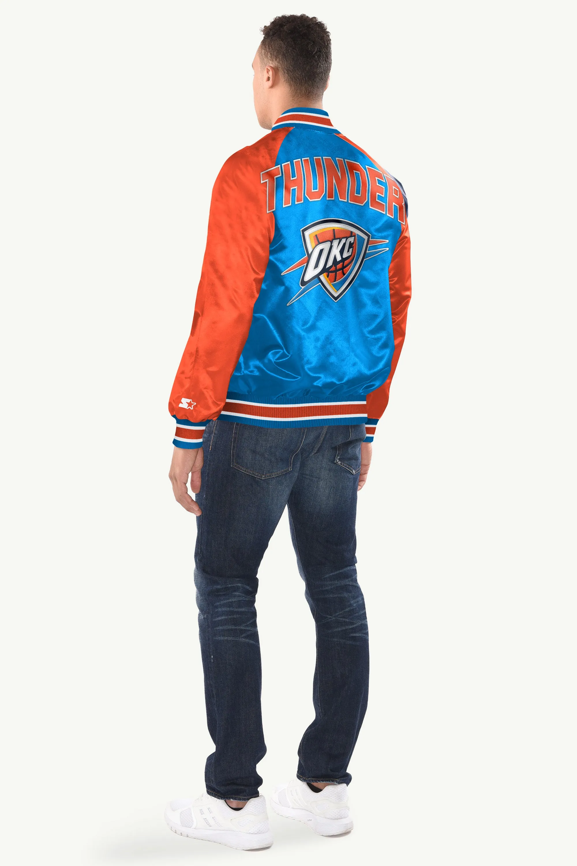 MENS OKLAHOMA CITY THUNDER INDUCTEE SATIN VARSITY JACKET sold by Starter product image thumbnail 2
