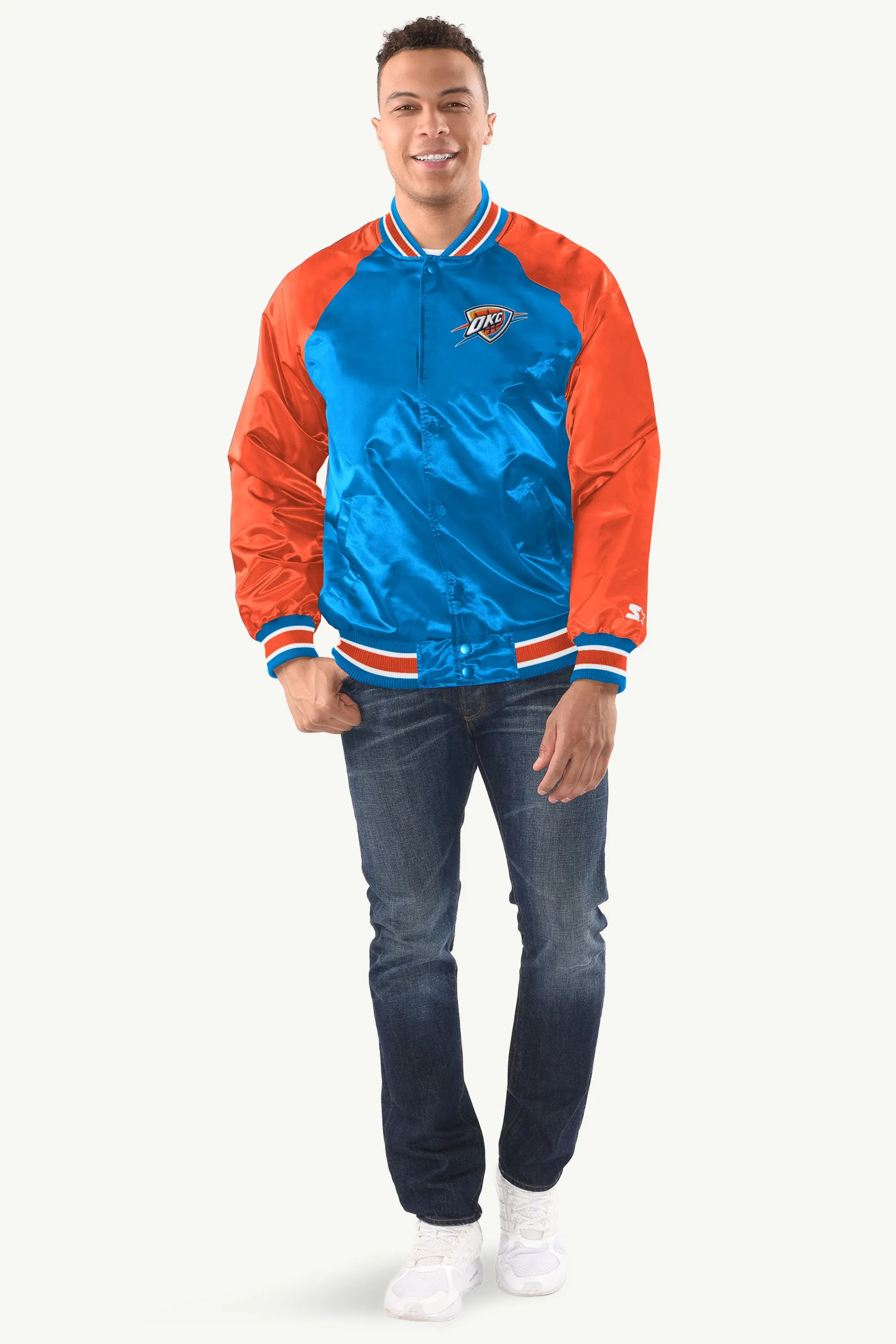 MENS OKLAHOMA CITY THUNDER INDUCTEE SATIN VARSITY JACKET sold by Starter product image thumbnail 3