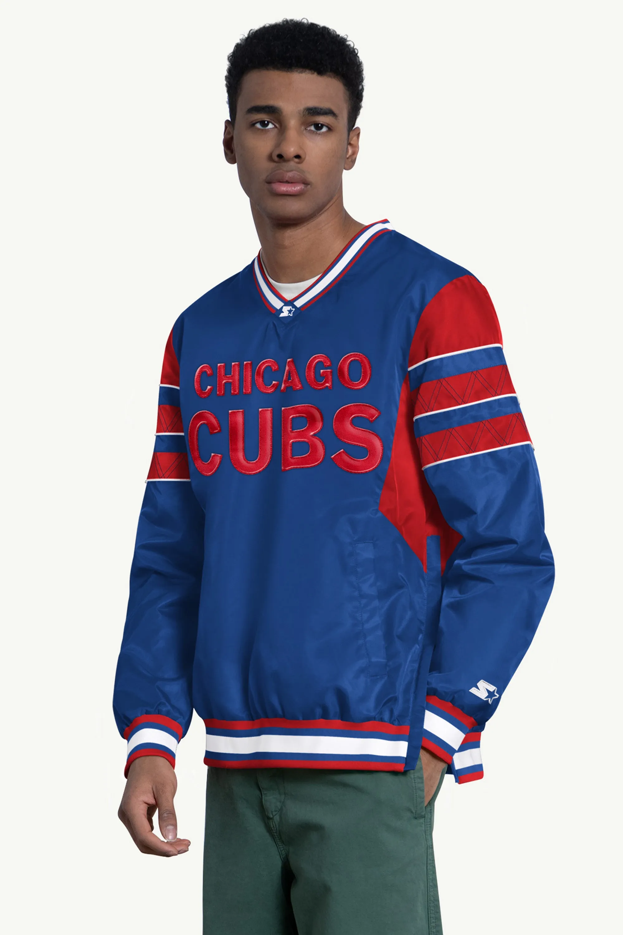 MENS CHICAGO CUBS ENFORCER V-NECK PULLOVER JACKET sold by Starter