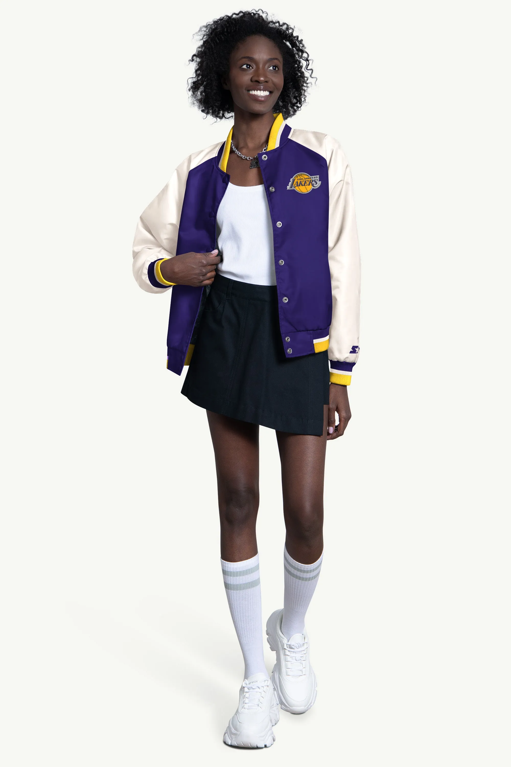 WOMENS LOS ANGELES LAKERS BLITZ VARSITY JACKET sold by Starter product image thumbnail 4