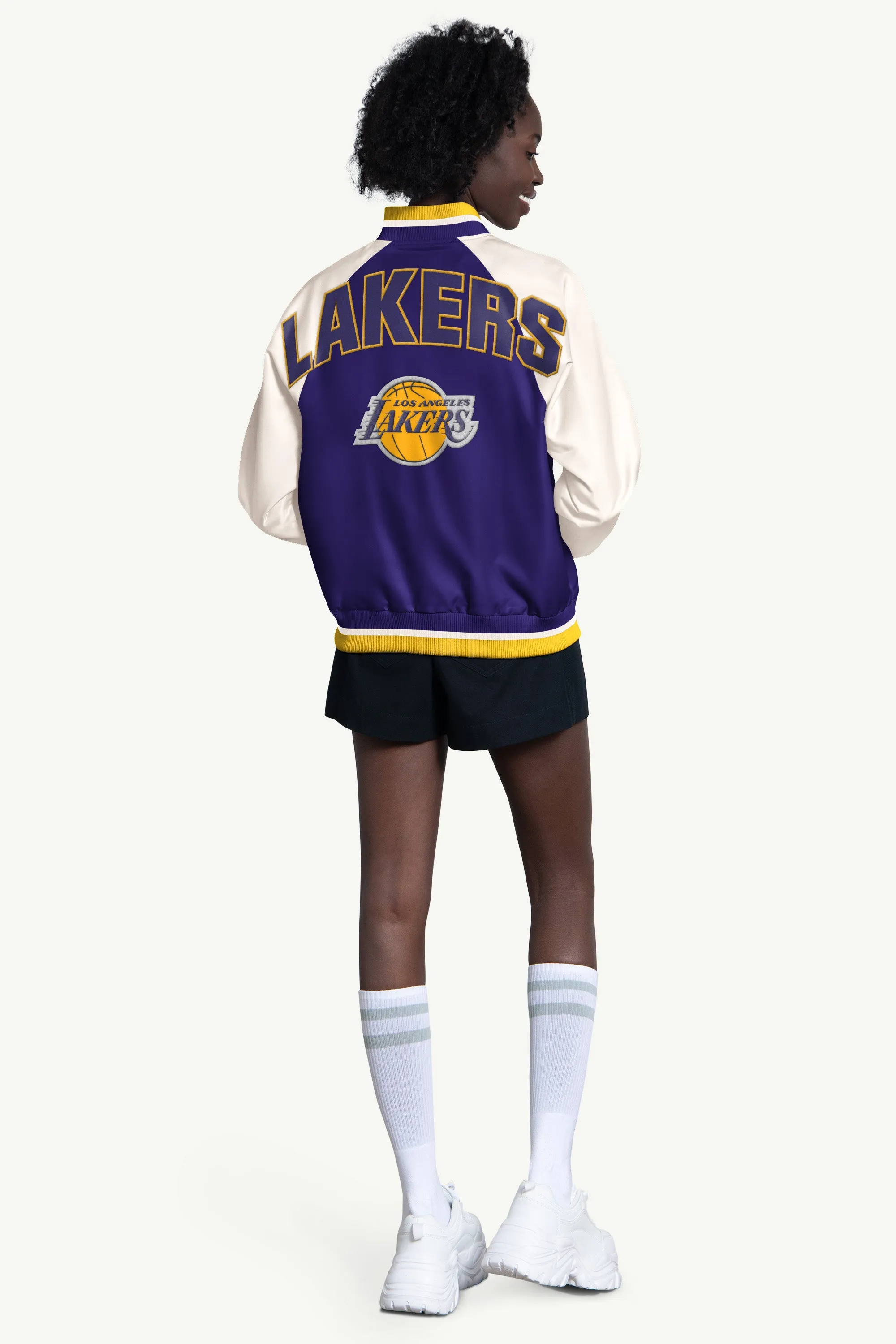 WOMENS LOS ANGELES LAKERS BLITZ VARSITY JACKET sold by Starter product image thumbnail 2