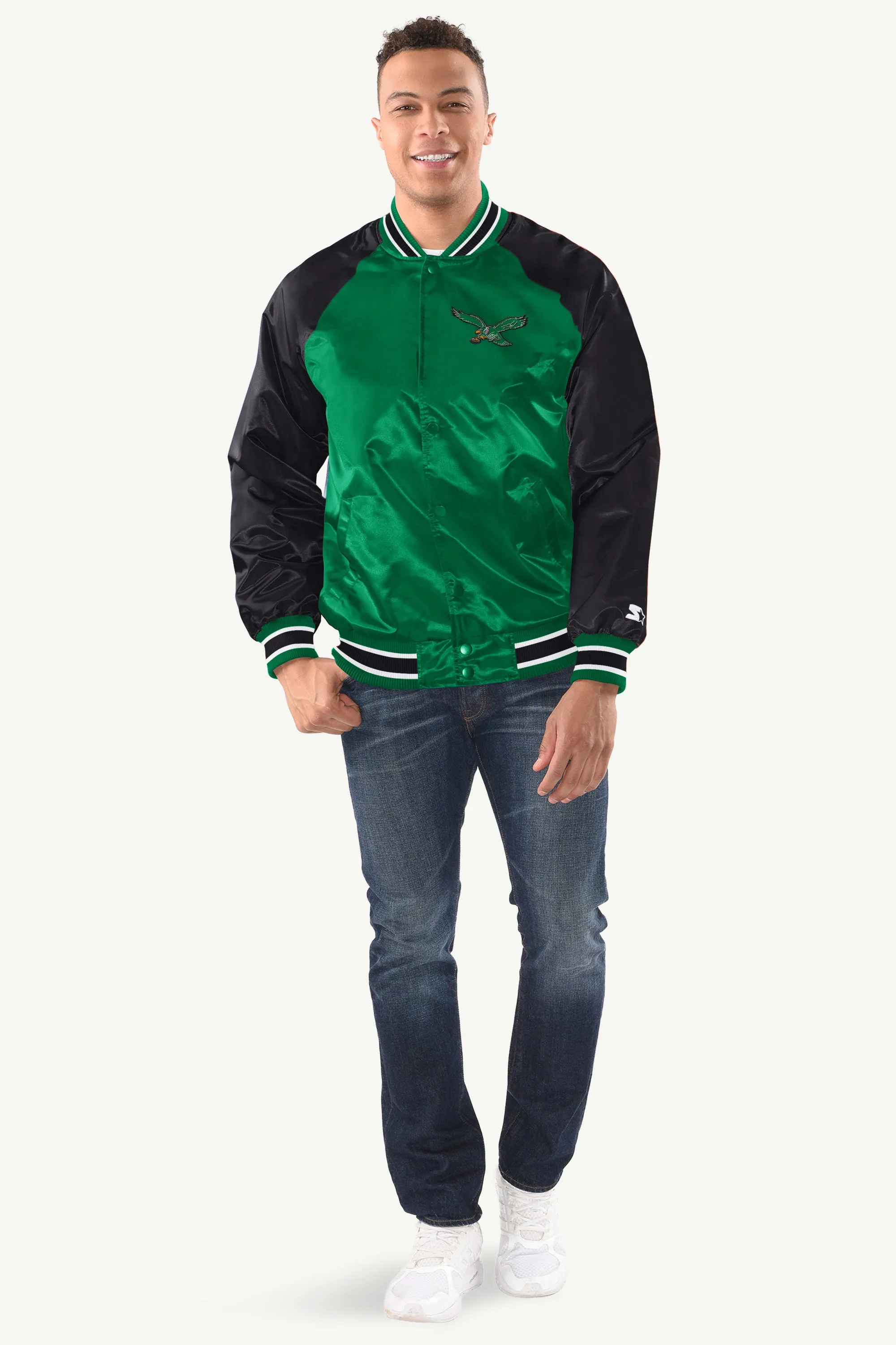 MENS PHILADELPHIA EAGLES INDUCTEE SATIN VARSITY JACKET sold by Starter product image thumbnail 3