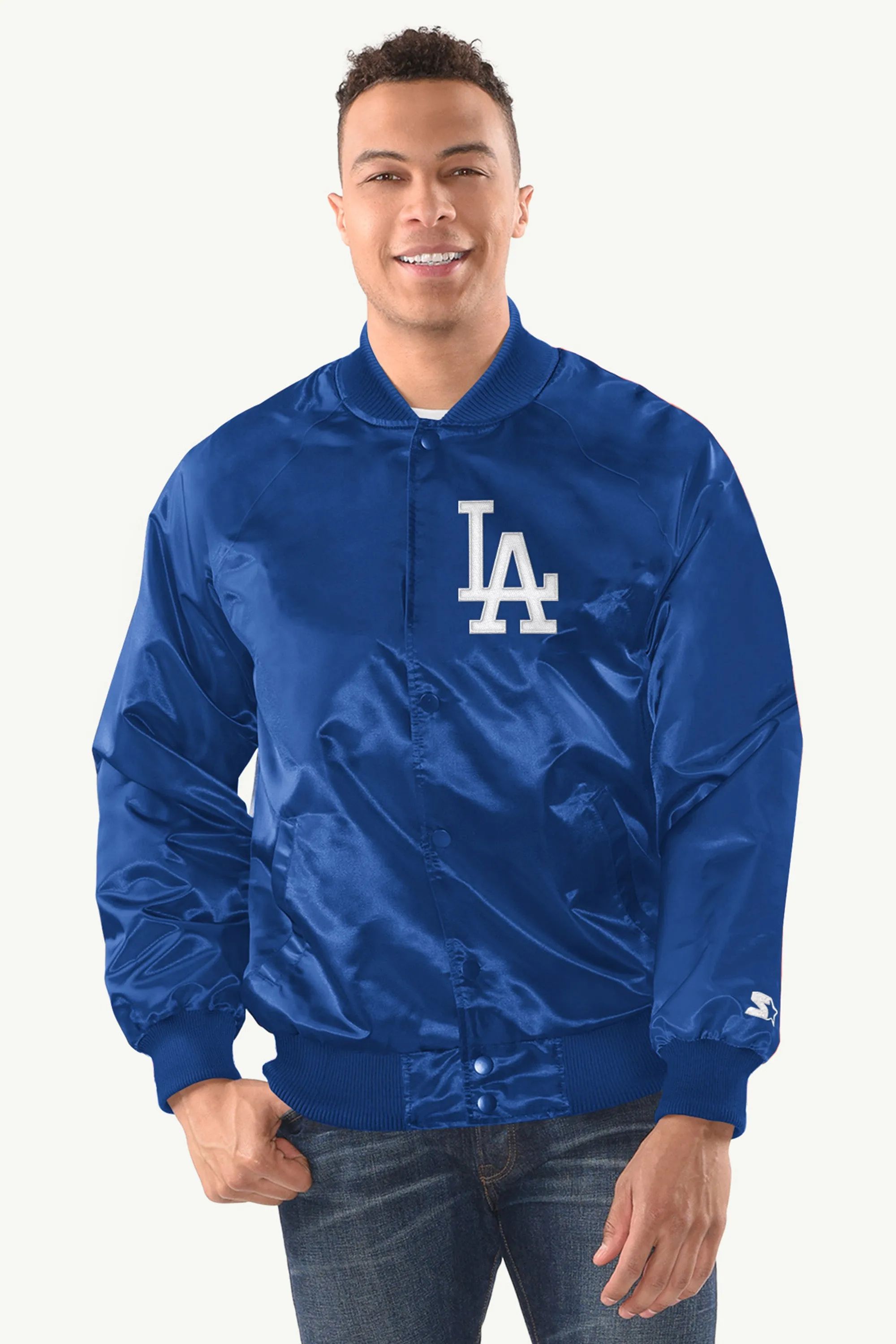 MENS LOS ANGELES DODGERS INDUCTEE SATIN VARSITY JACKET sold by Starter