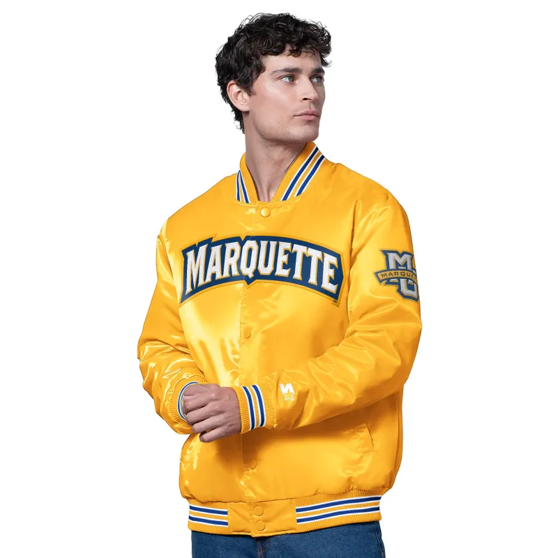 MENS MARQUETTE GOLDEN EAGLES SATIN VARSITY JACKET made by Starter