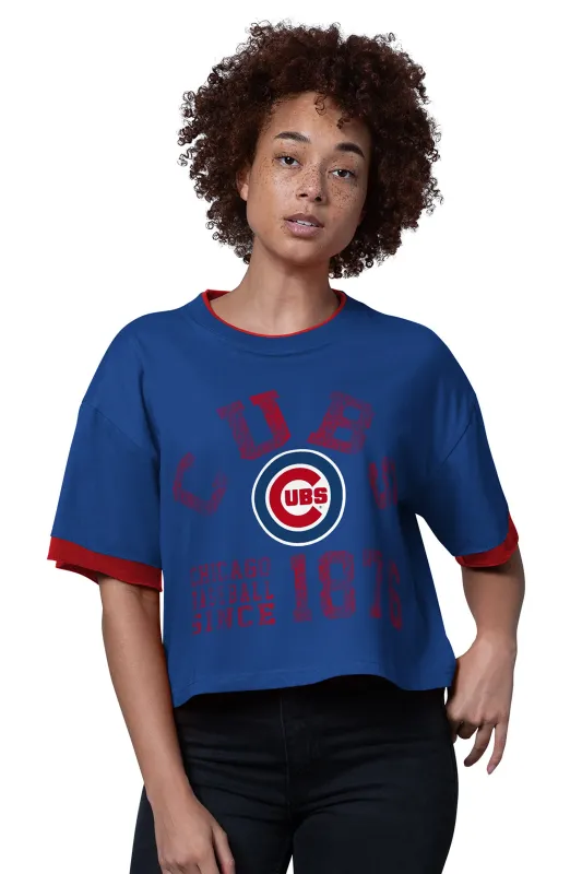 WOMENS CHICAGO CUBS CROPPED T SHIRT made by Starter