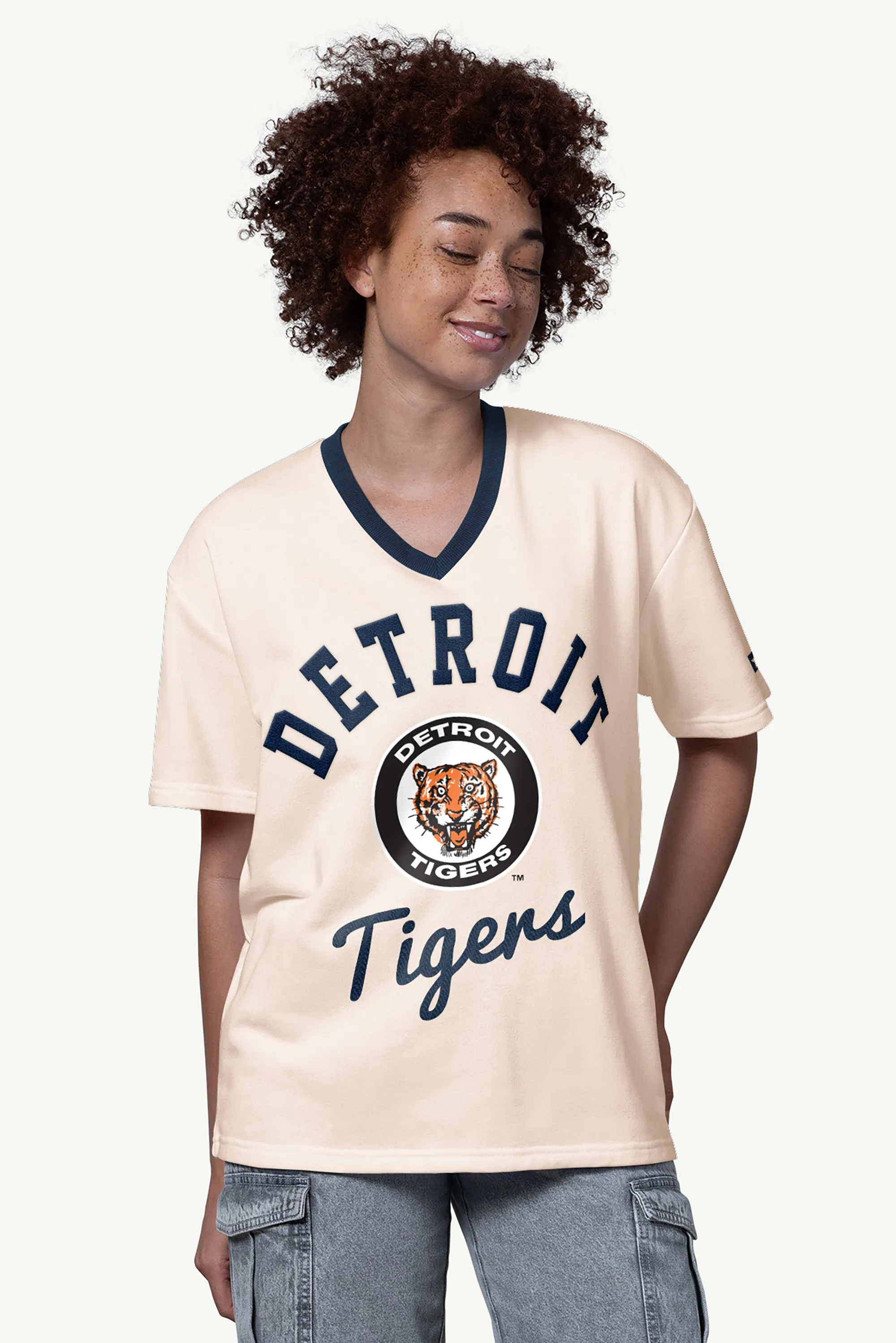 WOMENS DETROIT TIGERTS V-NECK SHORT SLEEVE T SHIRT sold by Starter